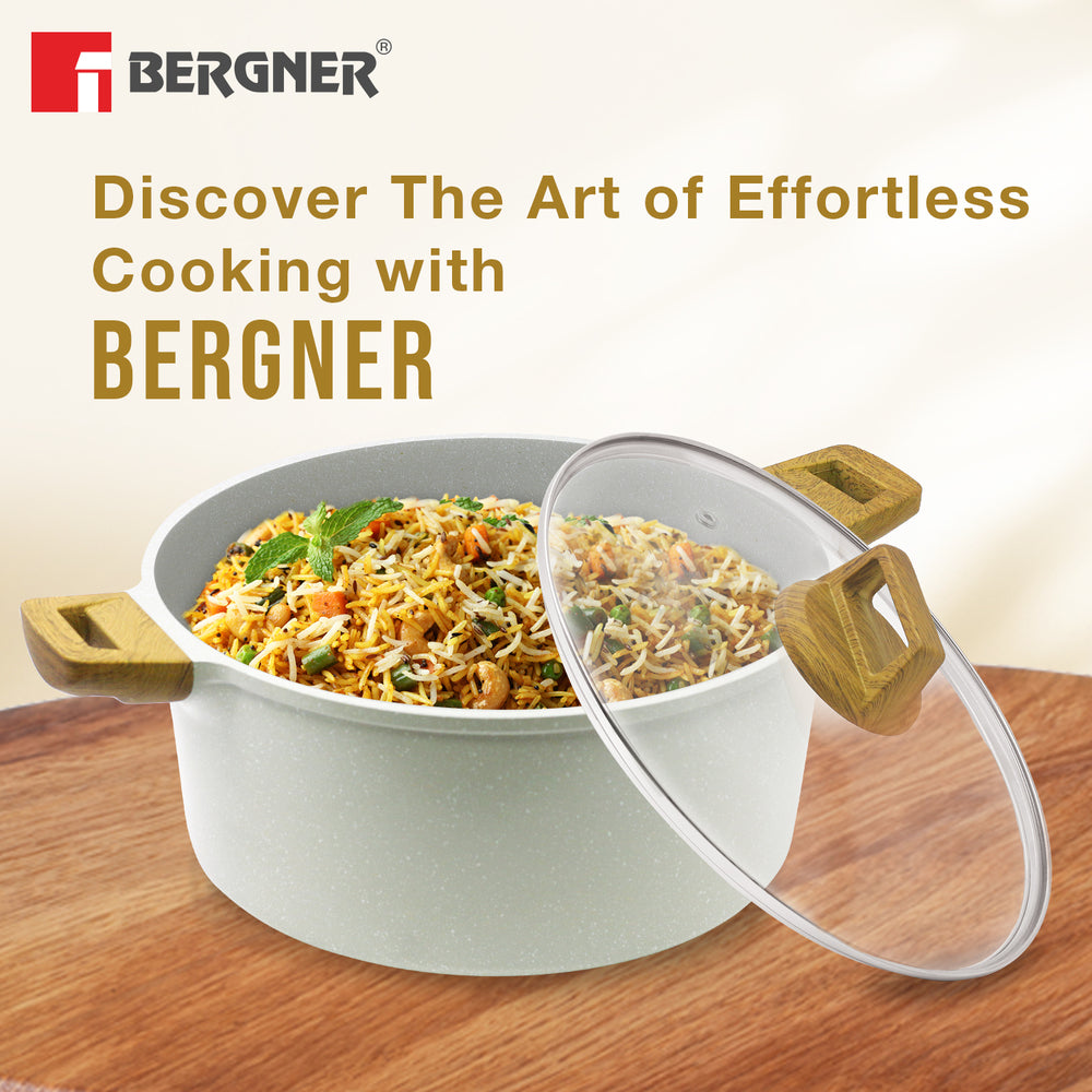 Bergner Naturally 5 Pcs Non-Stick Cookware Set - Induction Bottom