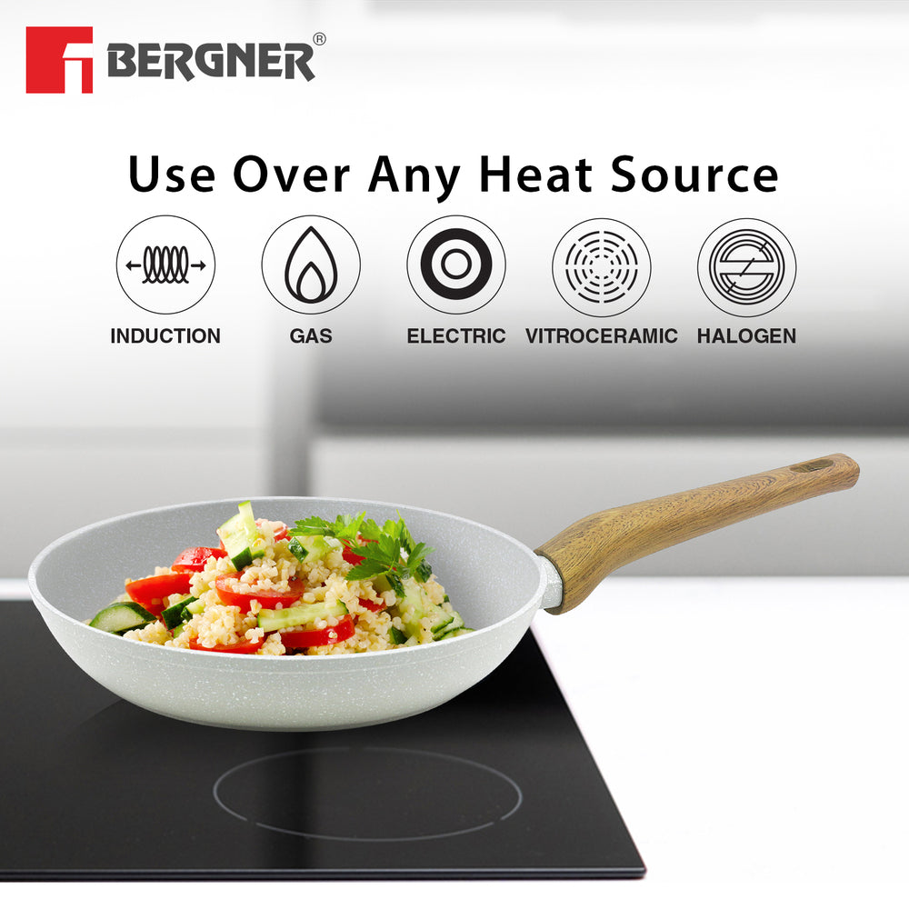 Bergner Naturally 5 Pcs Non-Stick Cookware Set - Induction Bottom