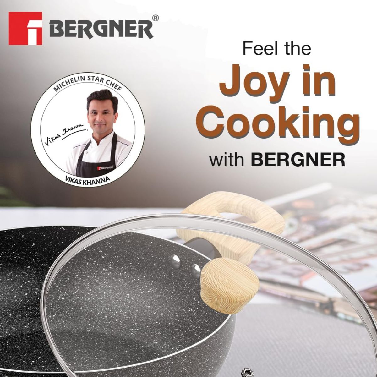 Bergner Earth Black 4 Pcs Non-Stick Cookware Set - Induction Bottom