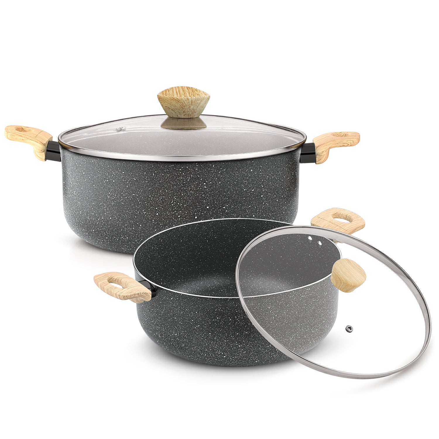 Bergner Earth Black 4 Pcs Non-Stick Cookware Set - Induction Bottom
