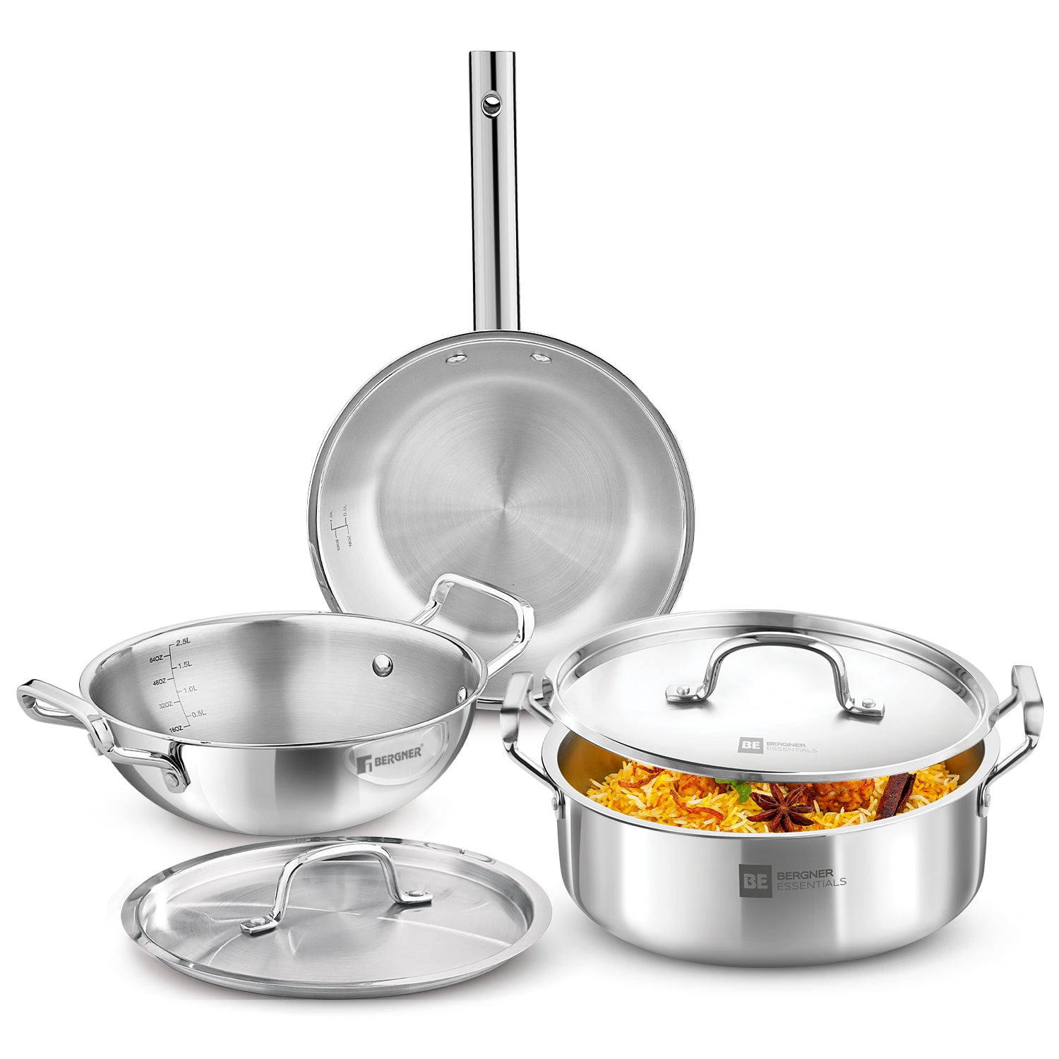Bergner Tripro BE Essentials 5 Pc Triply Cookware Set