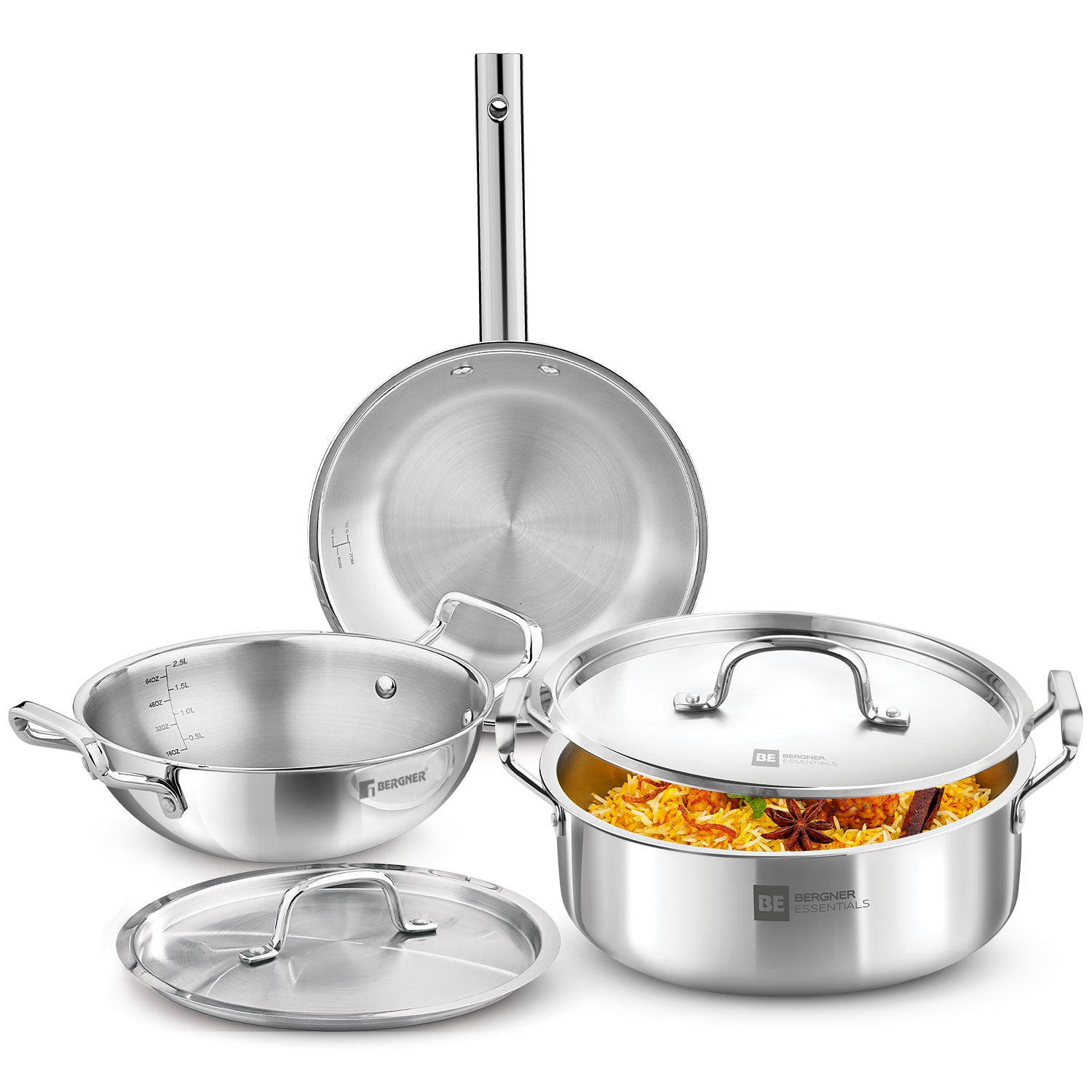 Bergner Tripro BE Essentials 5 Pc Triply Cookware Set