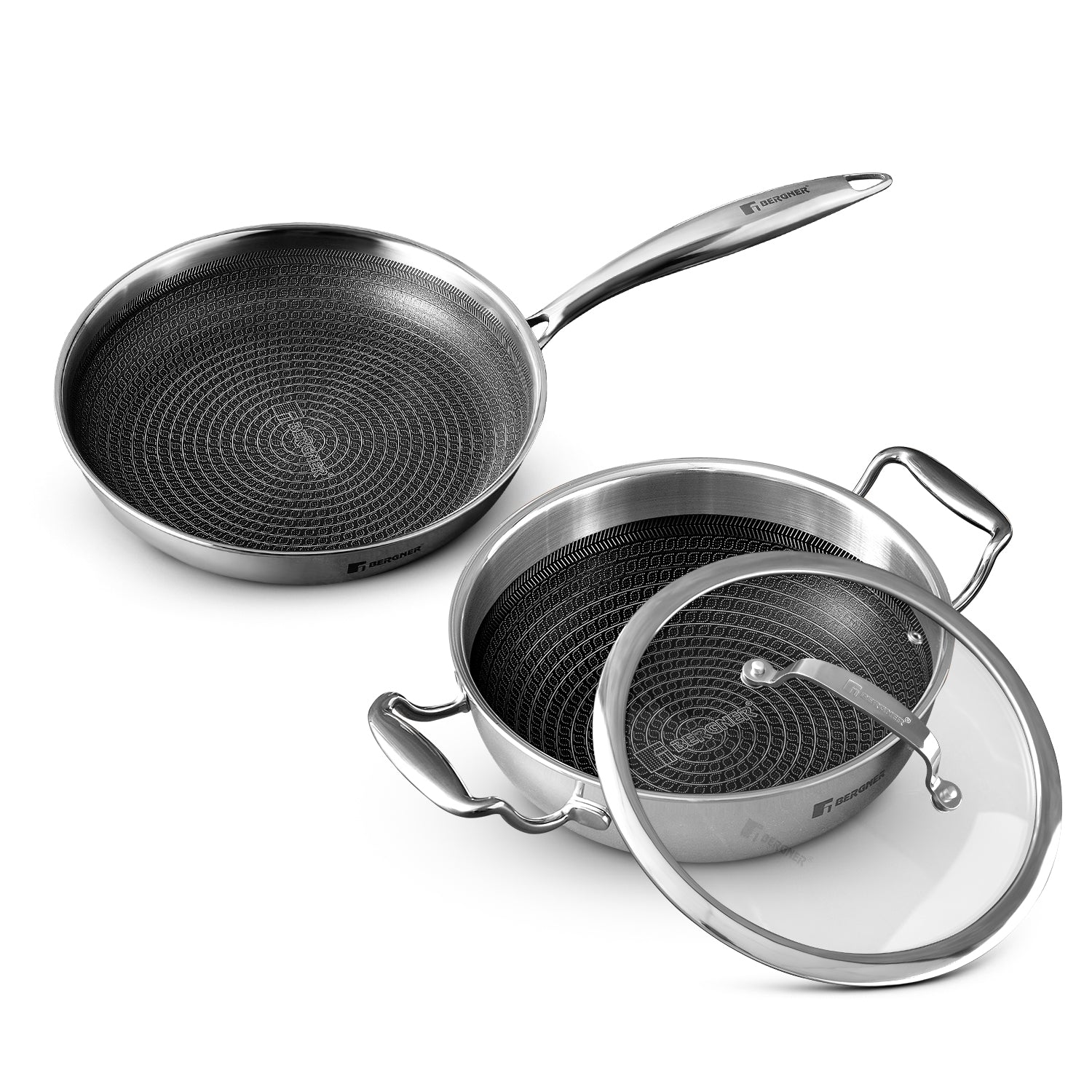 Bergner Hi-Tech Triply 4 Pcs Cookware Set - Induction and Gas Stove Ready