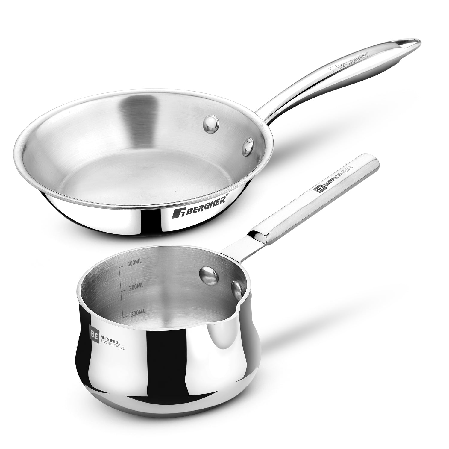Bergner BE Essentials Triply 2 Pcs Cookware Combo - Induction Bottom