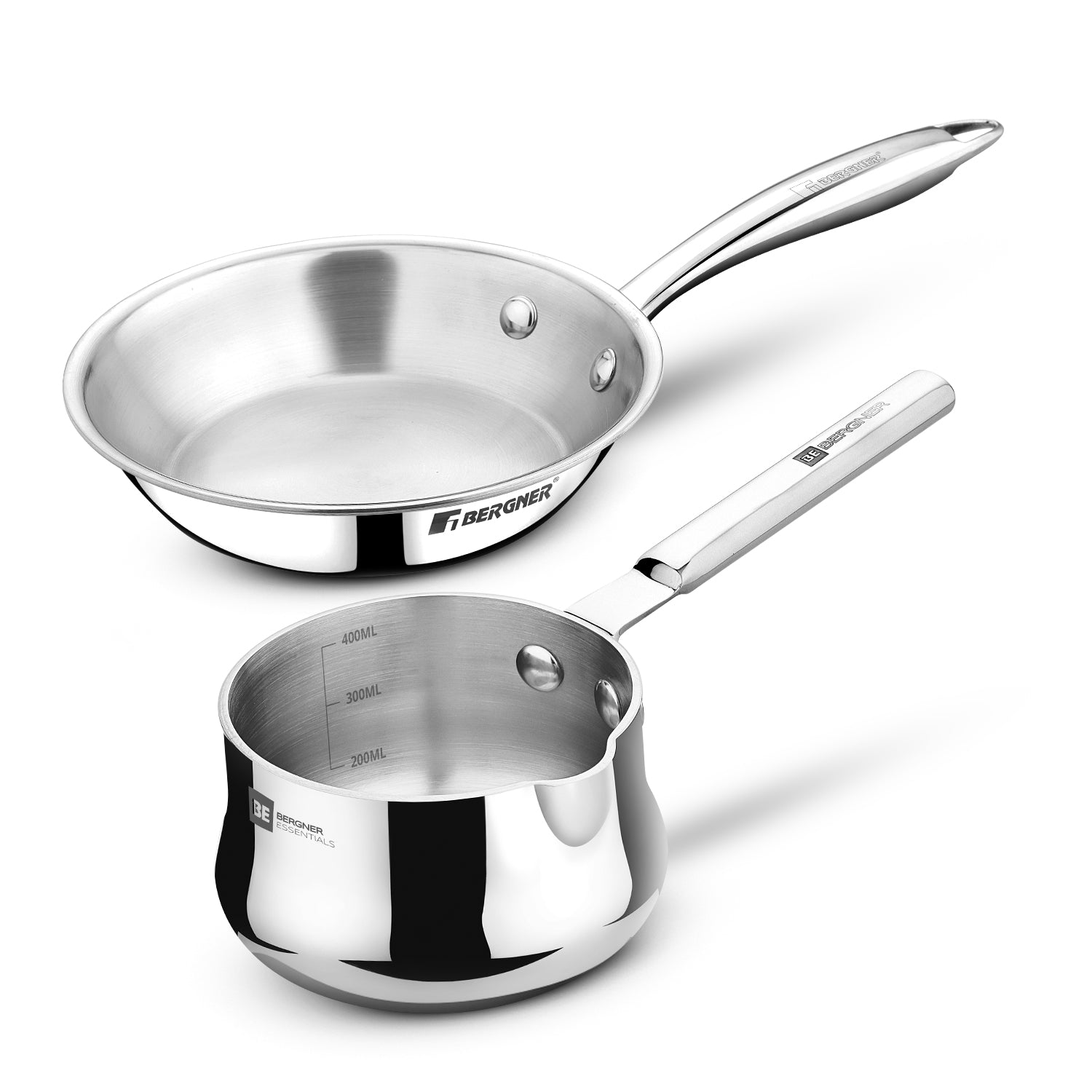 Bergner BE Essentials Triply 2 Pcs Cookware Combo - Induction Bottom