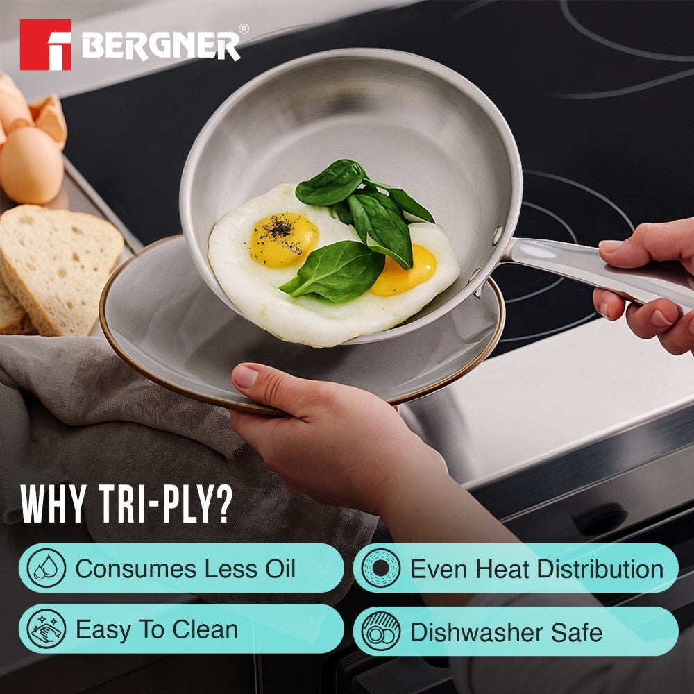 Bergner BE Essentials Triply 2 Pcs Cookware Combo - Induction Bottom