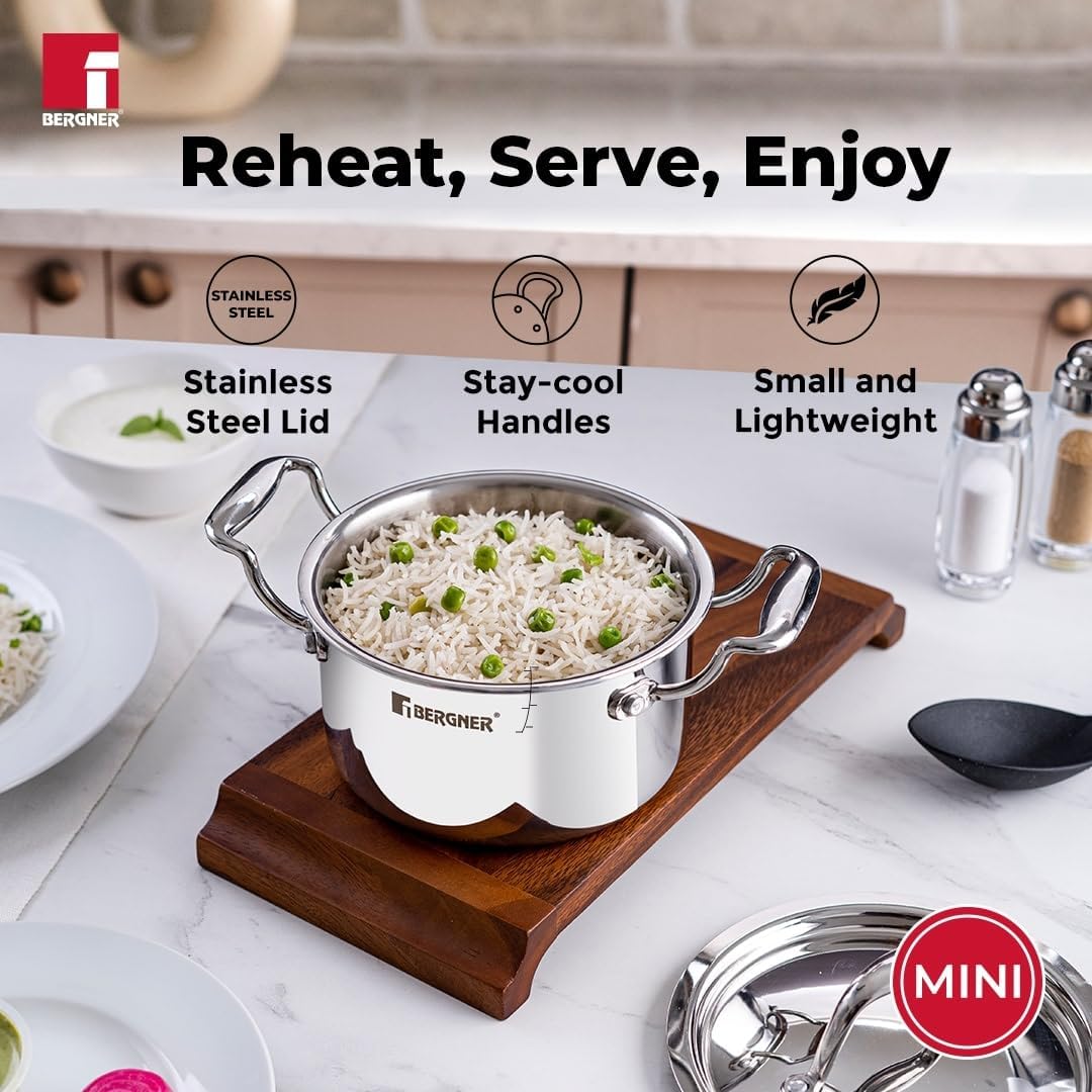 Argent Junior Chef Triply Stainless Steel Cookware Set 6 Pcs