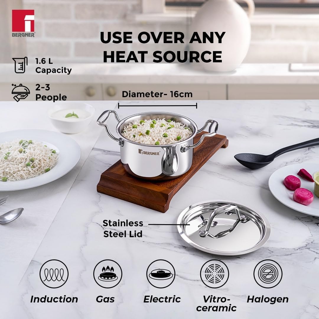 Argent Junior Chef Triply Stainless Steel Cookware Set 6 Pcs