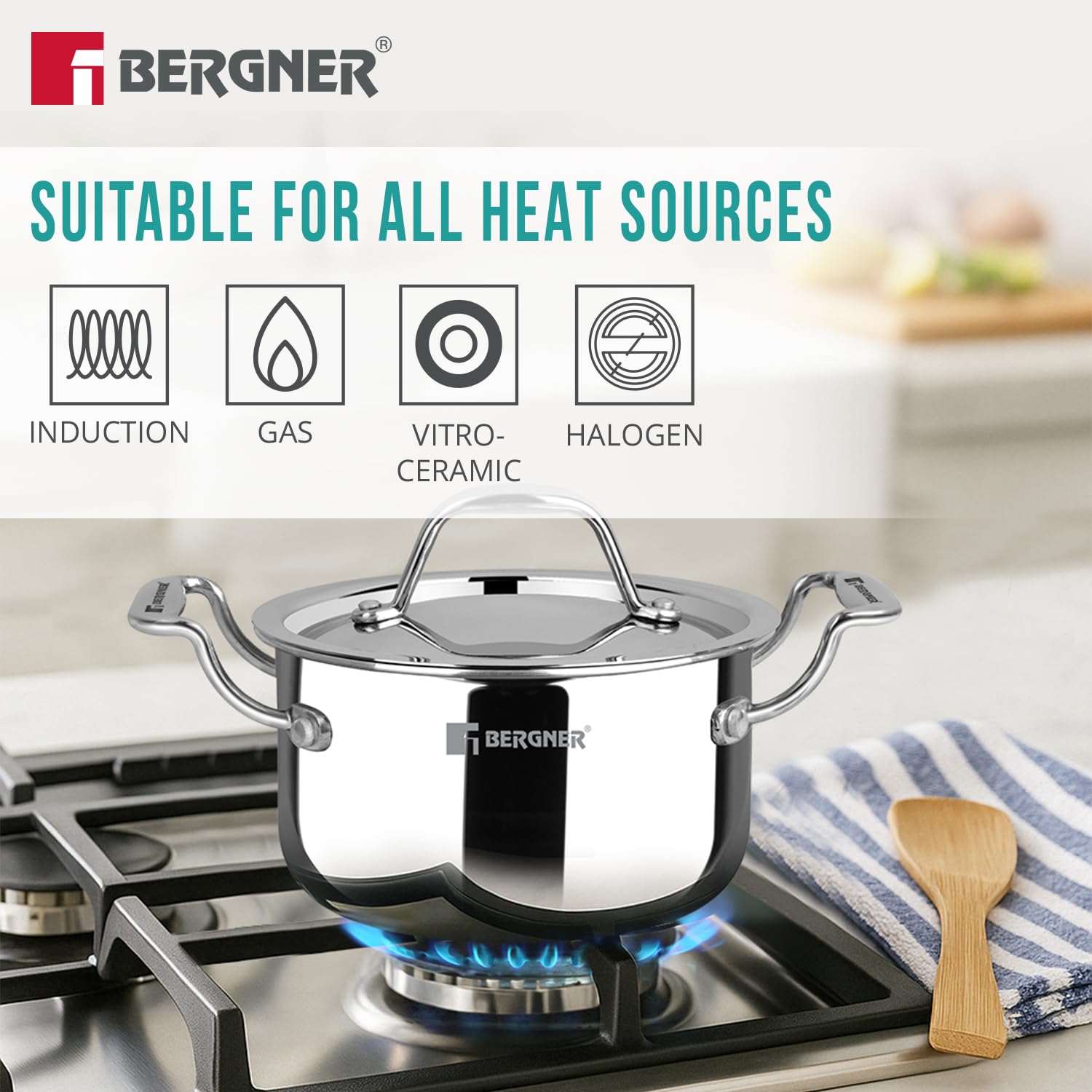 Argent Junior Chef Triply Stainless Steel Casserole Set 6 Pcs