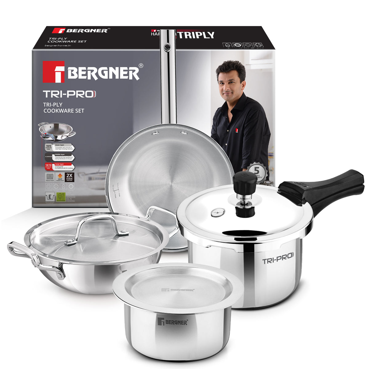 Bergner Rack Bergner Tripro 6Pc Cookware Set