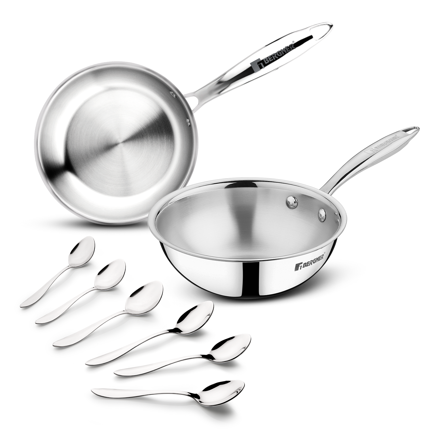 Argent Mini 8 Pcs Triply Cookware Set