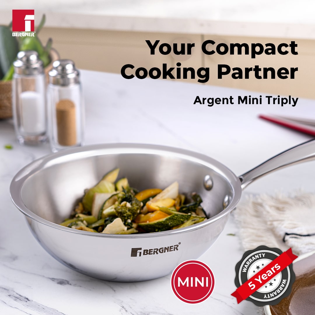 Argent Mini 8 Pcs Triply Cookware Set