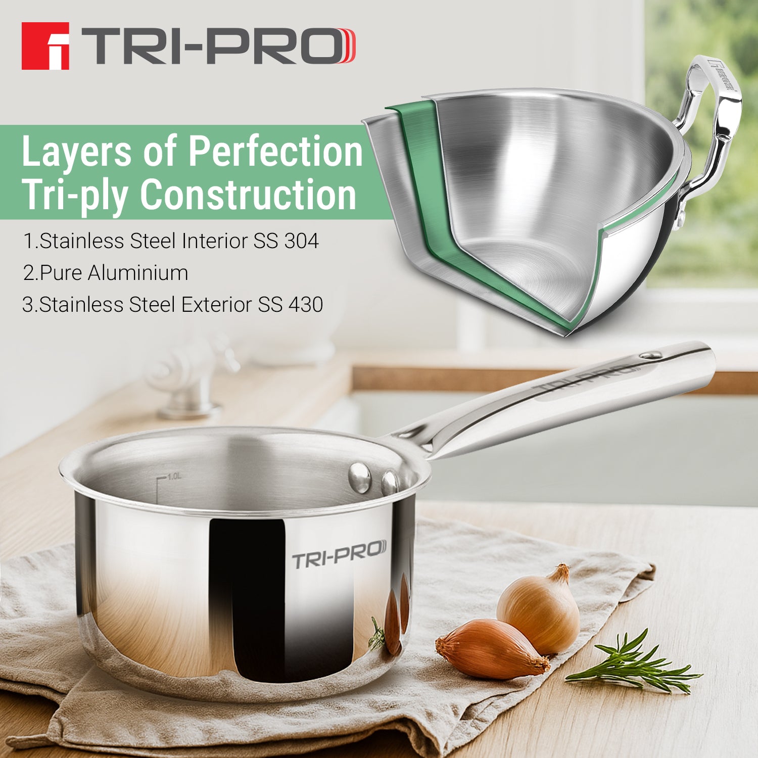 Tripro Triply Cookware Set of 4 Pcs