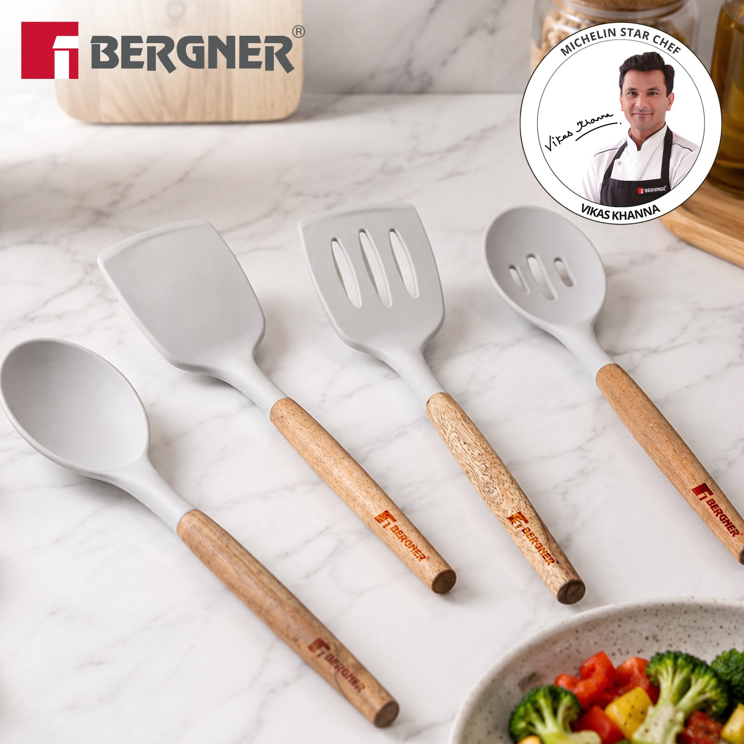 Naturally Silicone Spoons Set 4 Pcs