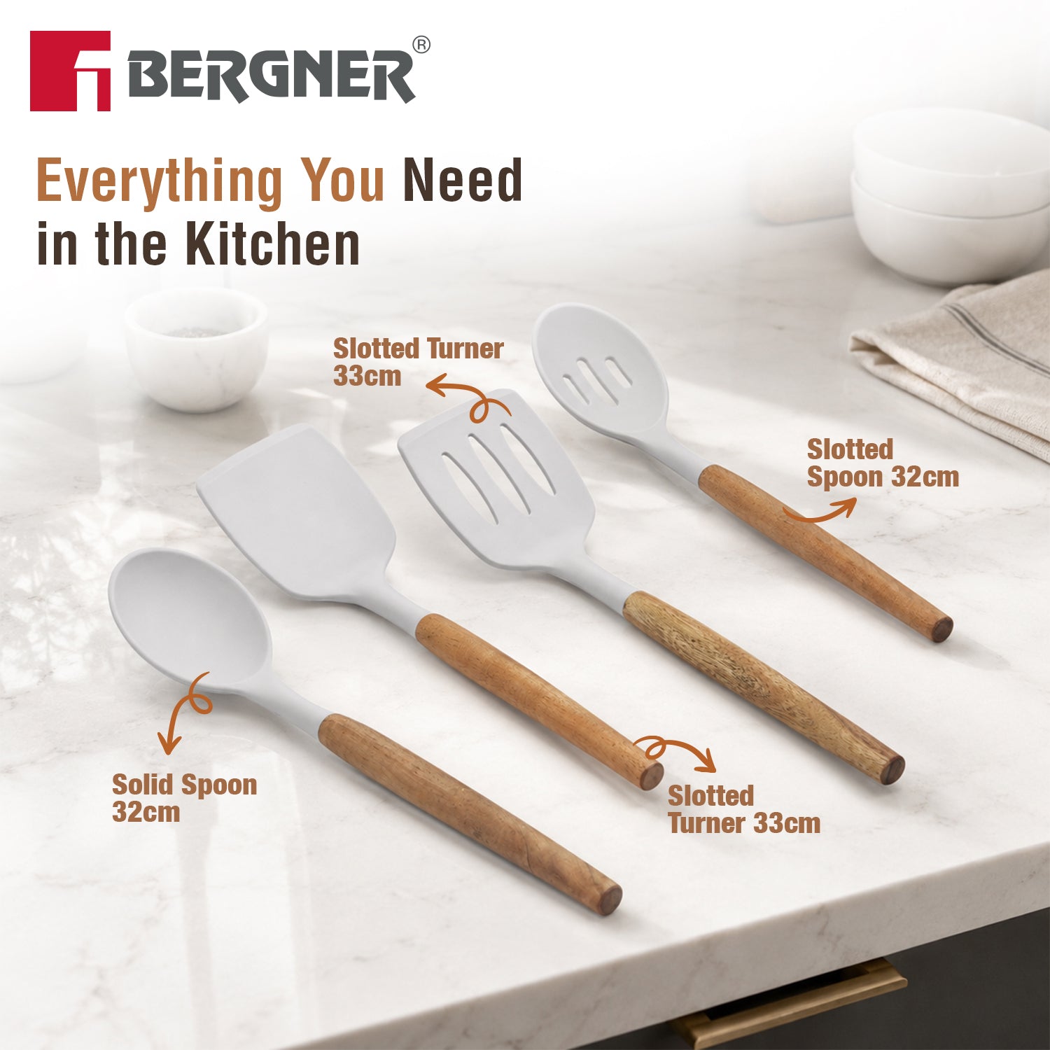 Naturally Silicone Spoons Set 4 Pcs