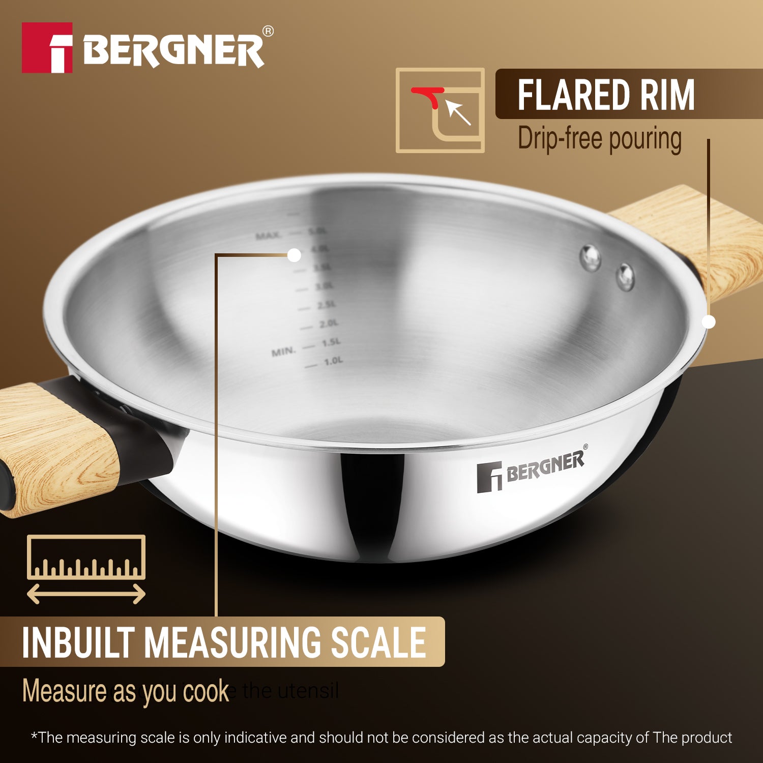 Tri-Oak Triply Stainless steel Cookware Set of 3 Pcs