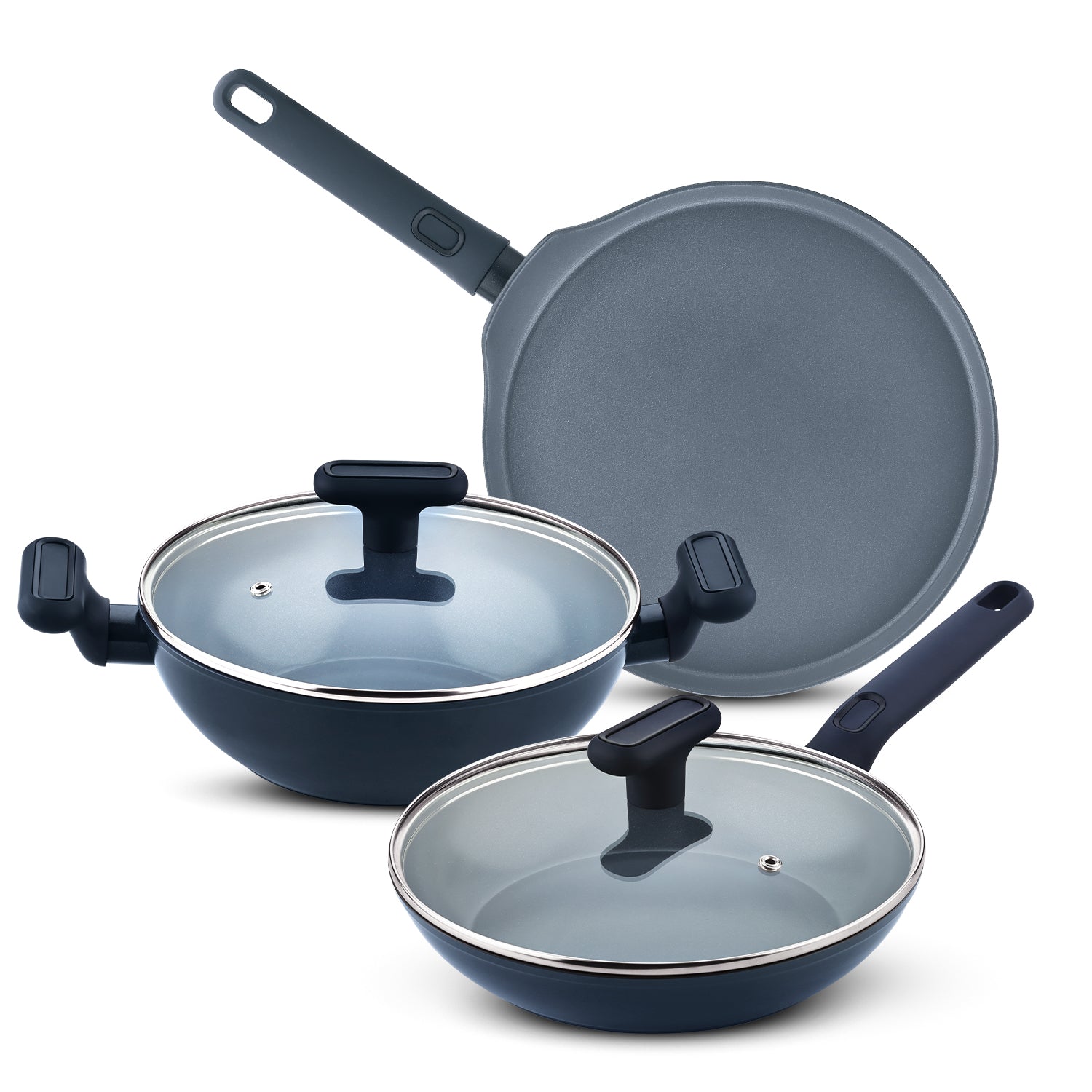 Jade Non-Stick Ceramic Coated 5 Pcs Cookware Set
