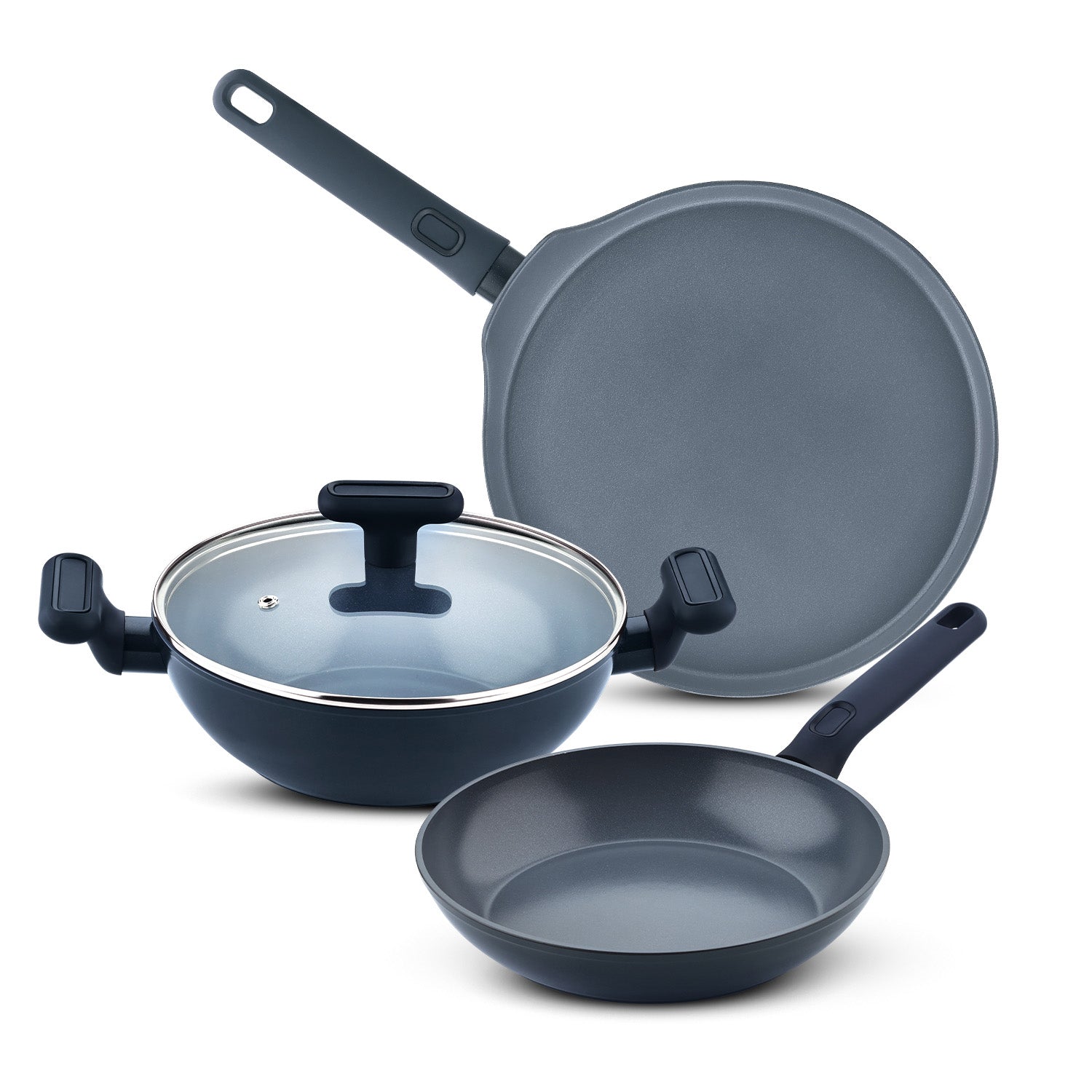 Jade Non-Stick Ceramic Coated 4 Pcs Cookware Set