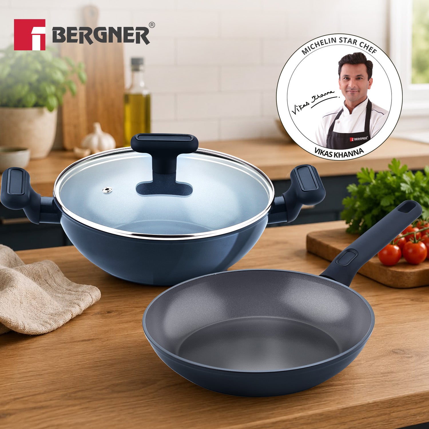 Jade Non-Stick Ceramic Coated 3 Pcs Cookware Set