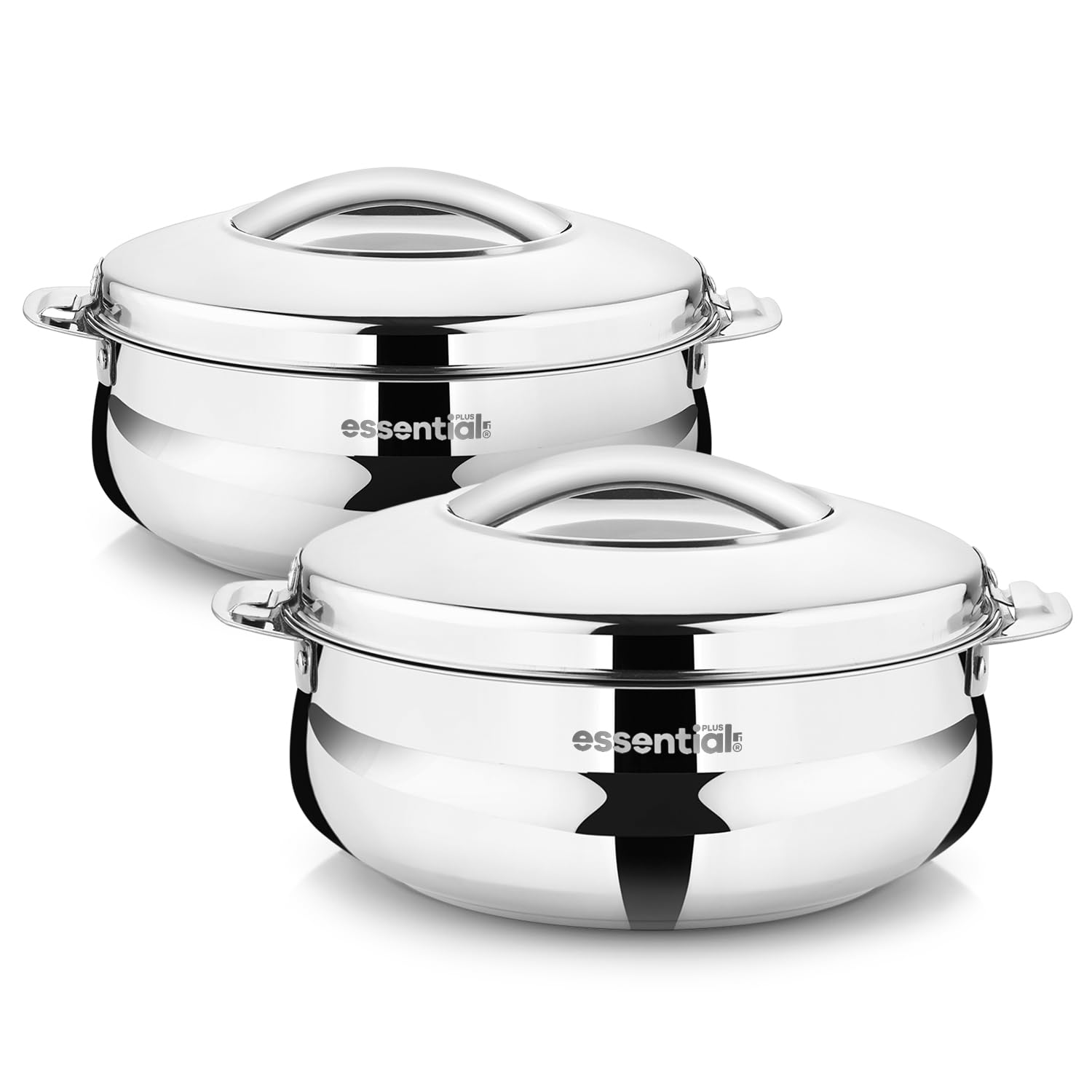 Essential Plus Stainless Steel Belly Shape Hot Pot 2 Pcs Combo