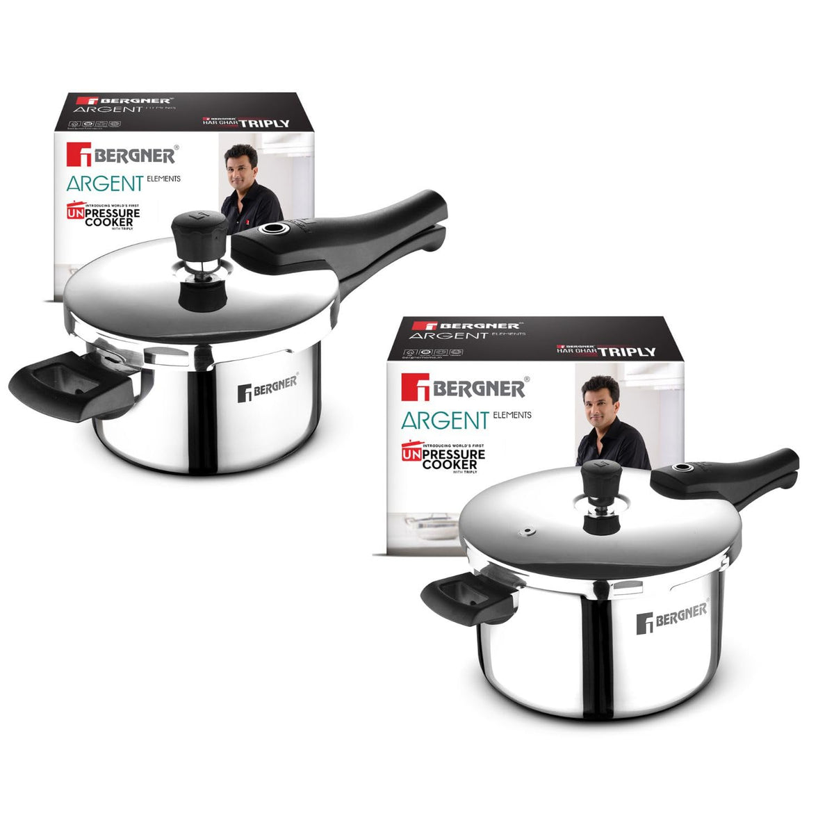 Argent Elements Triply Pressure Cooker Set  2 Pcs (1.5L + 3.5L)