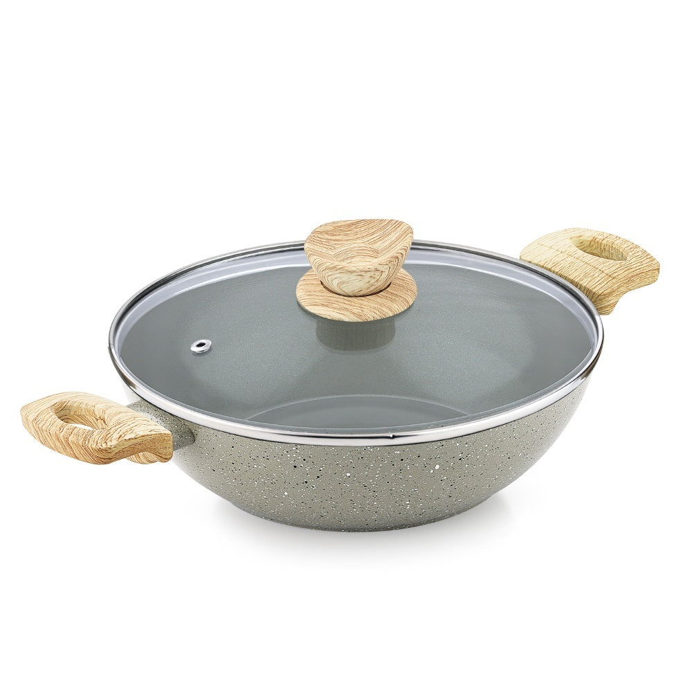 Naturally Ceramic Forged Aluminium 26cm (3 L) Kadai - Induction Bottom