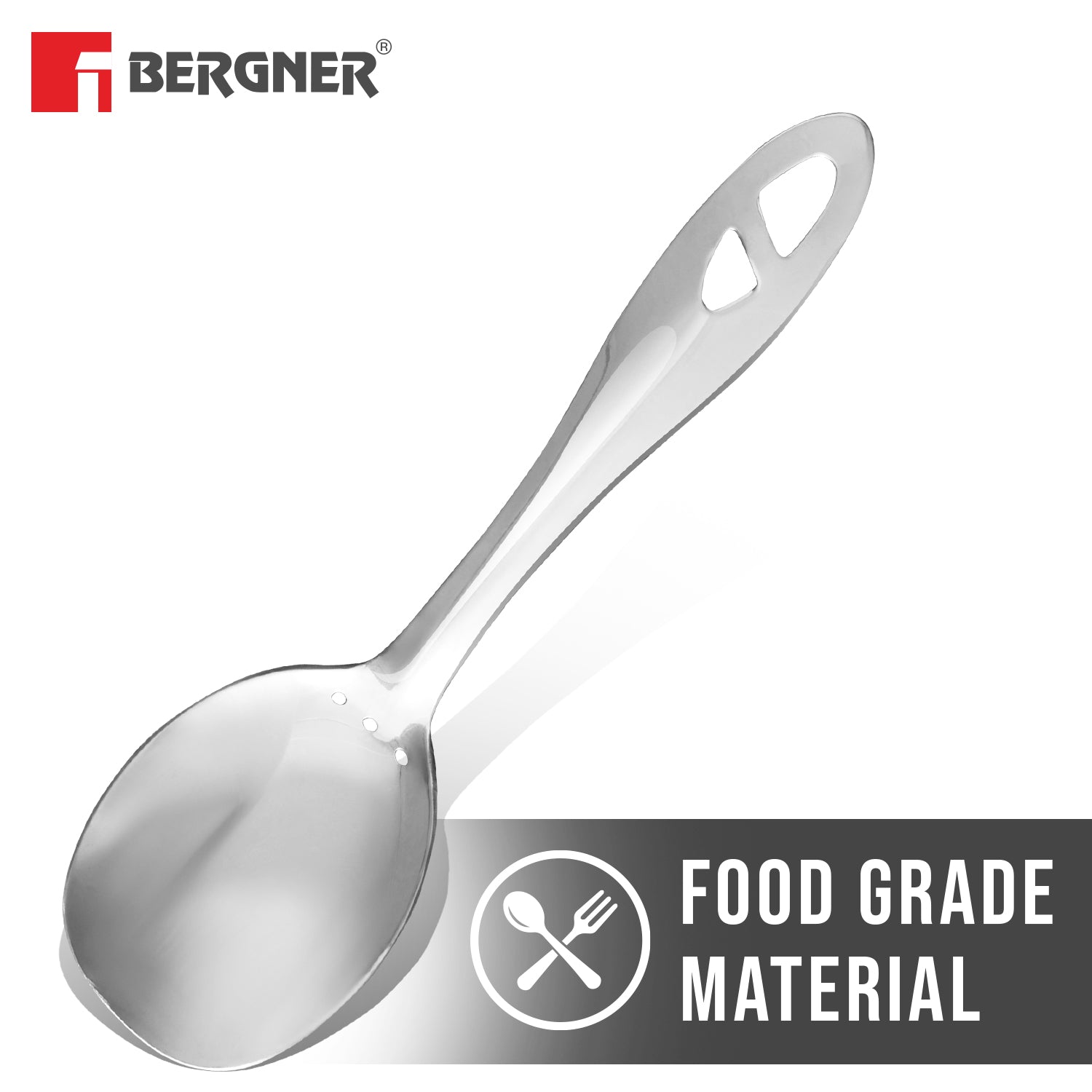 Argent Stainless Steel 26.6cm Solid Spoon for Cooking and Serving