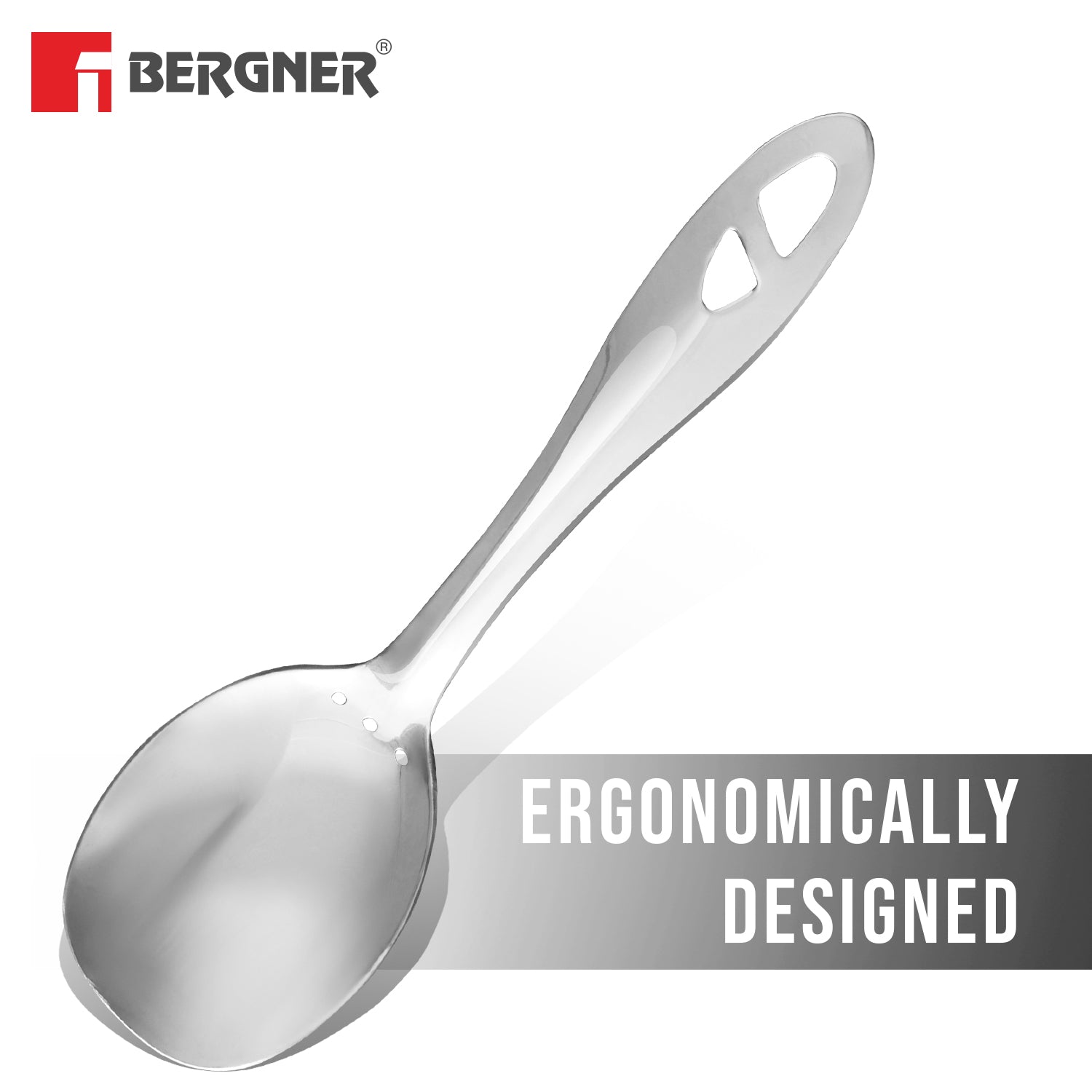 Argent Stainless Steel 26.6cm Solid Spoon for Cooking and Serving