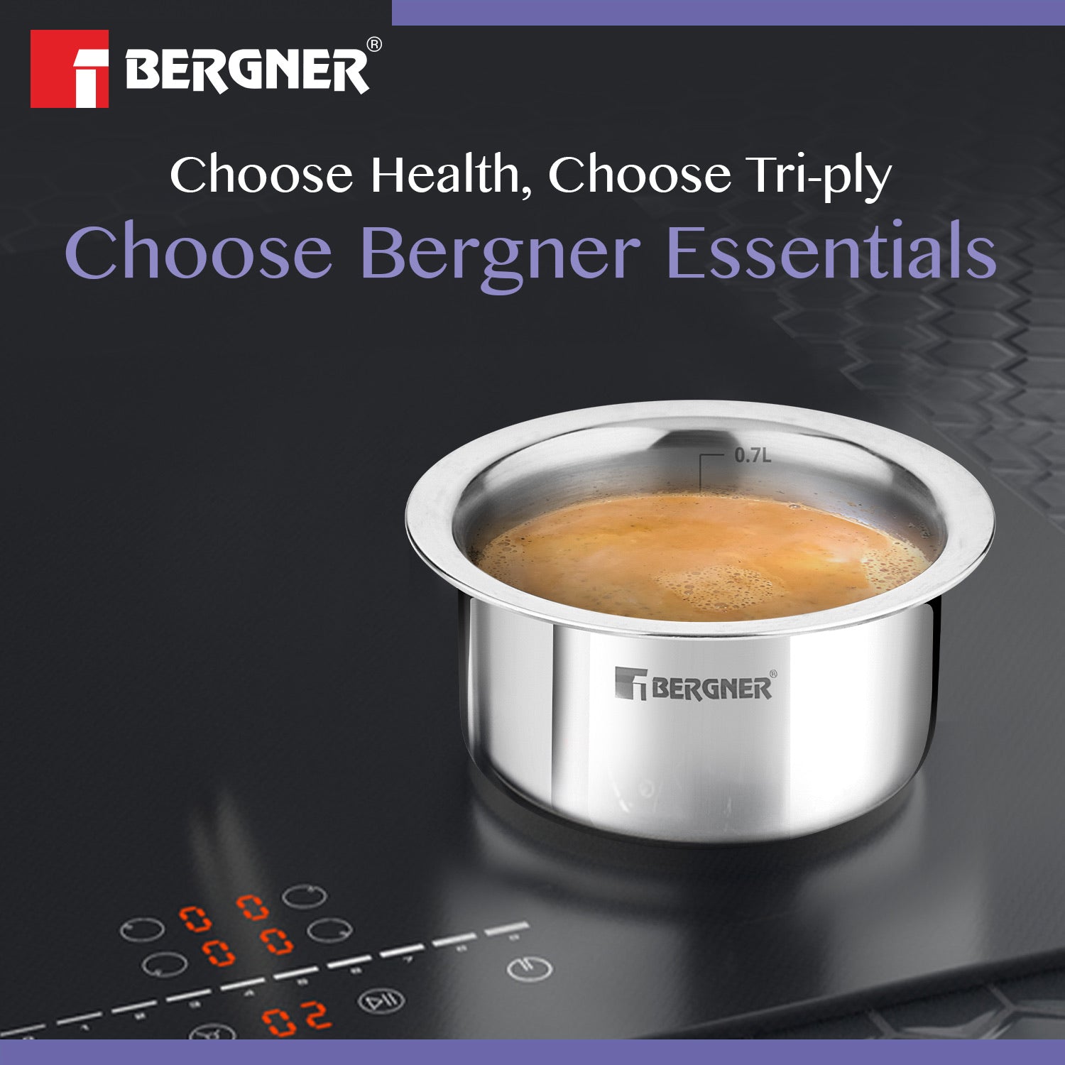 Bergner BE Bergner Essentials Tri-Ply Stainless Steel Junior Tope - Induction Bottom (5-Year Warranty)