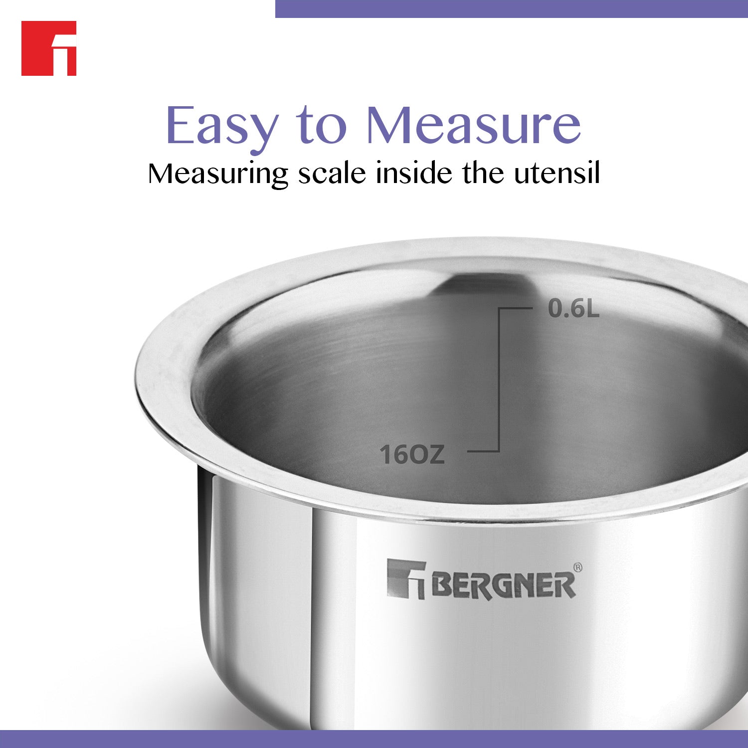 Bergner BE Bergner Essentials Tri-Ply Stainless Steel Junior Tope - Induction Bottom (5-Year Warranty)