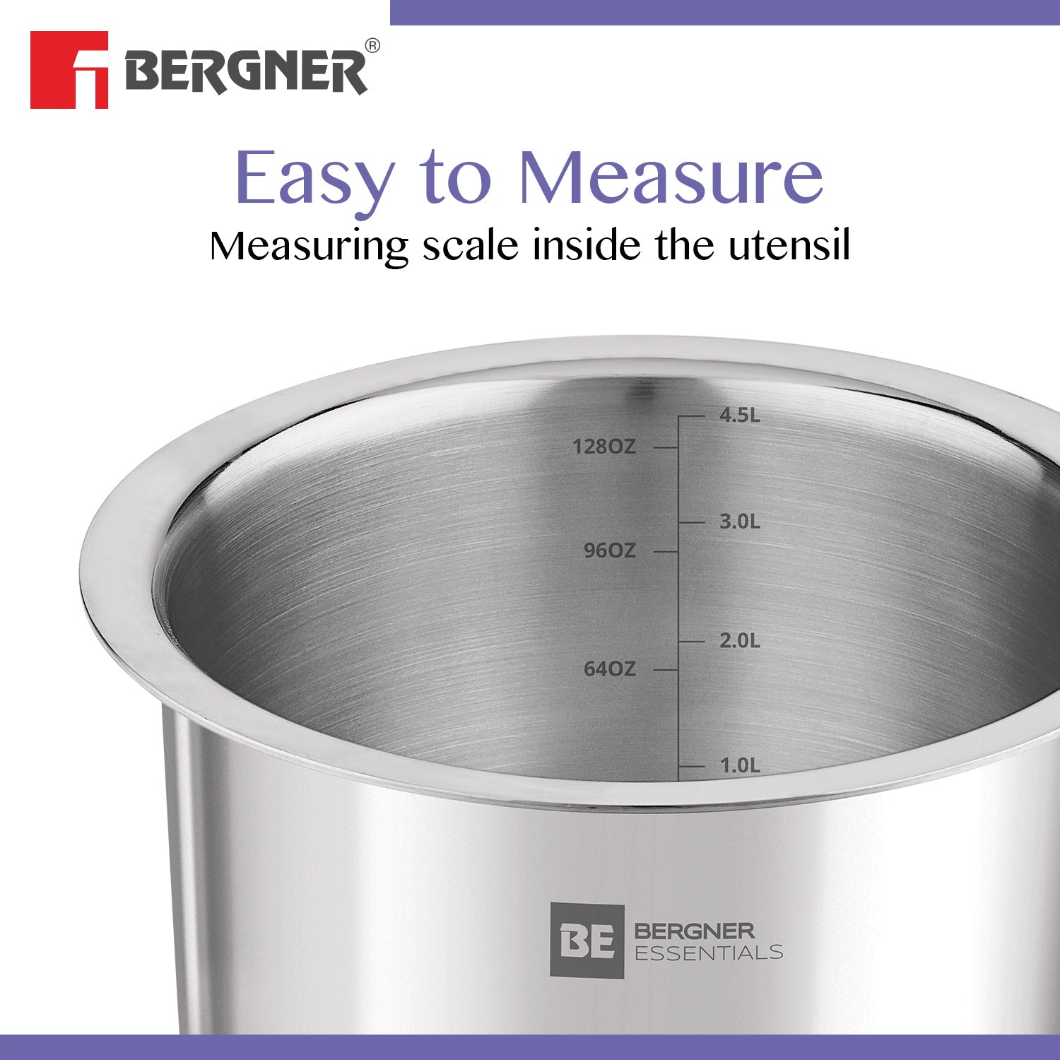 Bergner BE Bergner Essentials Tri-Ply Stainless Steel Junior Tope - Induction Bottom (5-Year Warranty)