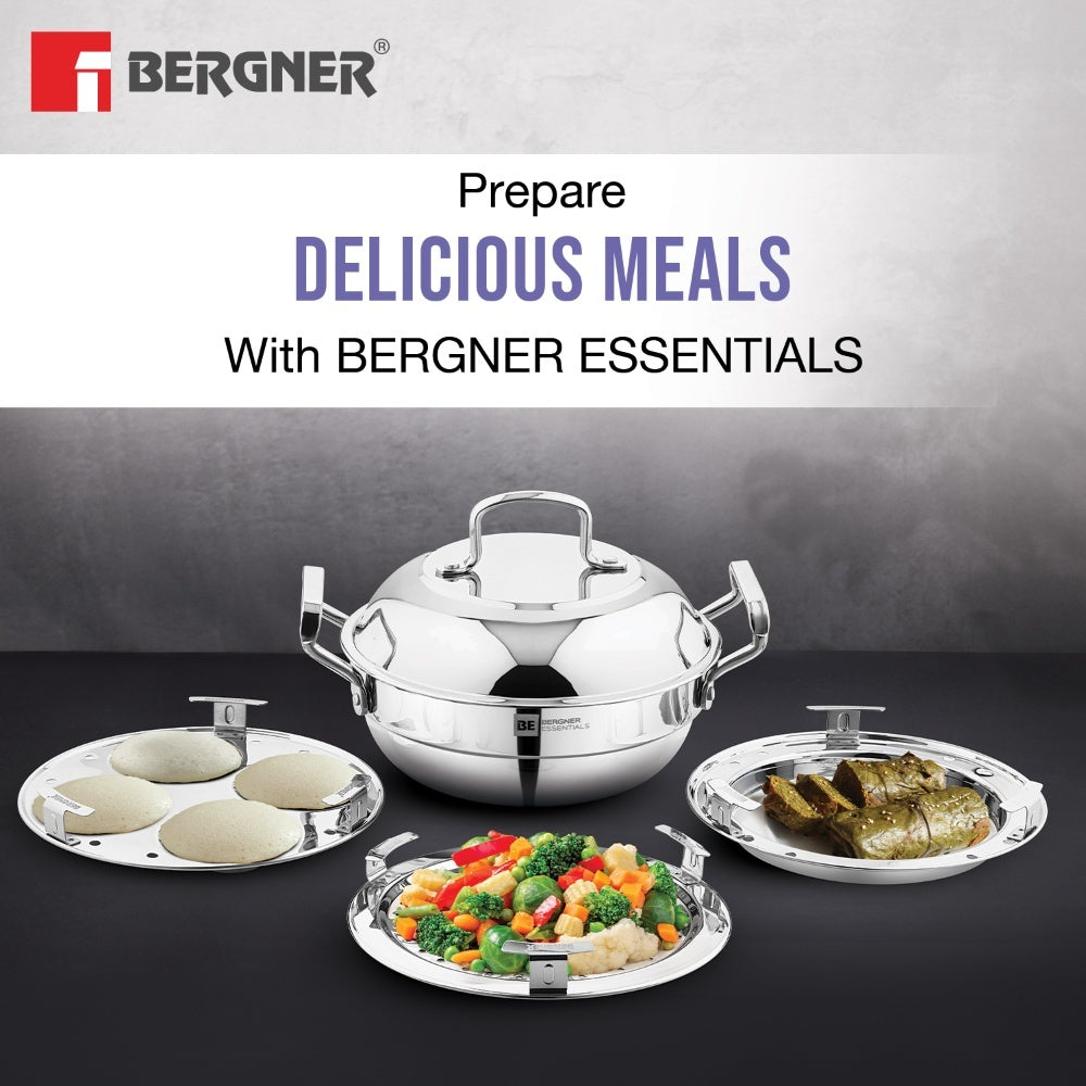 BE Essentials Triply Stainless Steel 21cm Multi Kadai