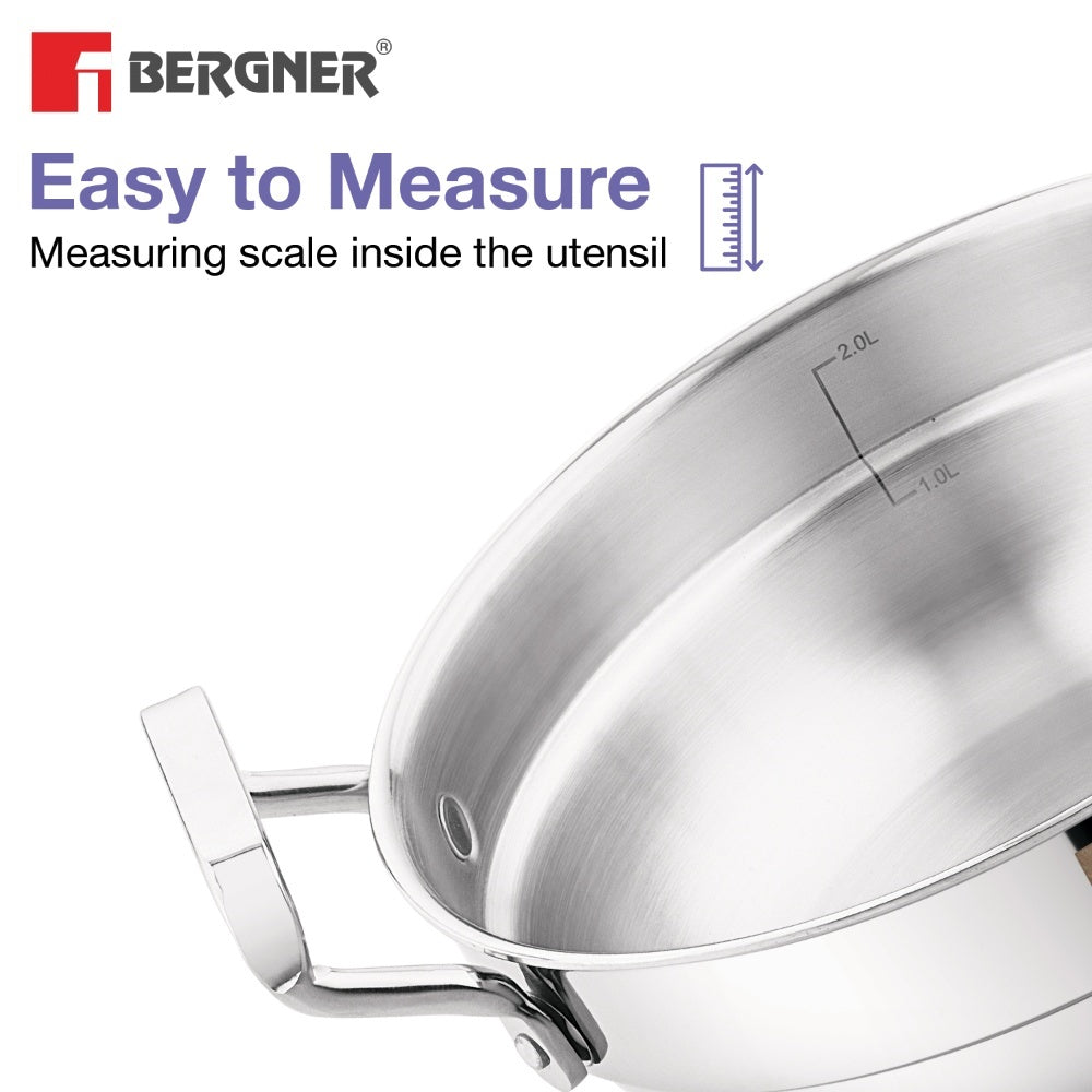 BE Essentials Triply Stainless Steel 21cm Multi Kadai