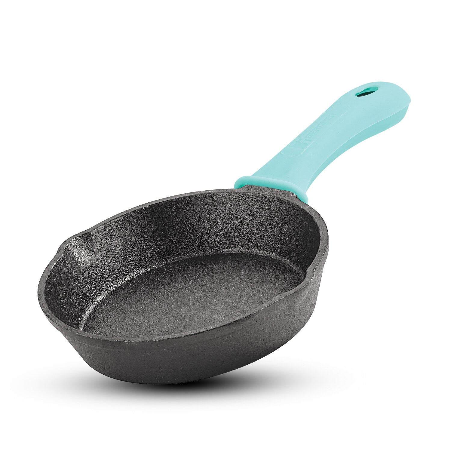 Bergner Eco Cast Iron 15 cm Skillet, Pre-Seasoned, Comes with Silicone Sleeve - Induction Bottom