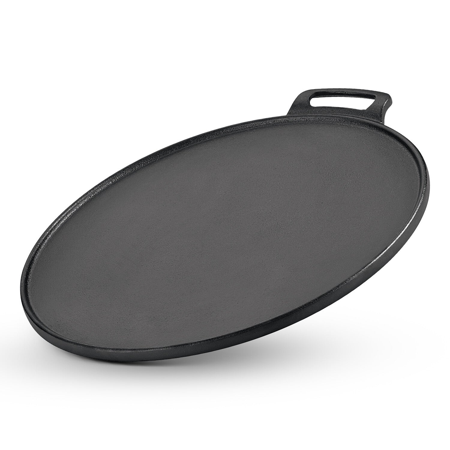 Bergner Eco Cast Iron 30cm Flat Multi Tawa with One Sided Handle, Pre-Seasoned, Comes with Silicone Sleeve -  Induction Bottom