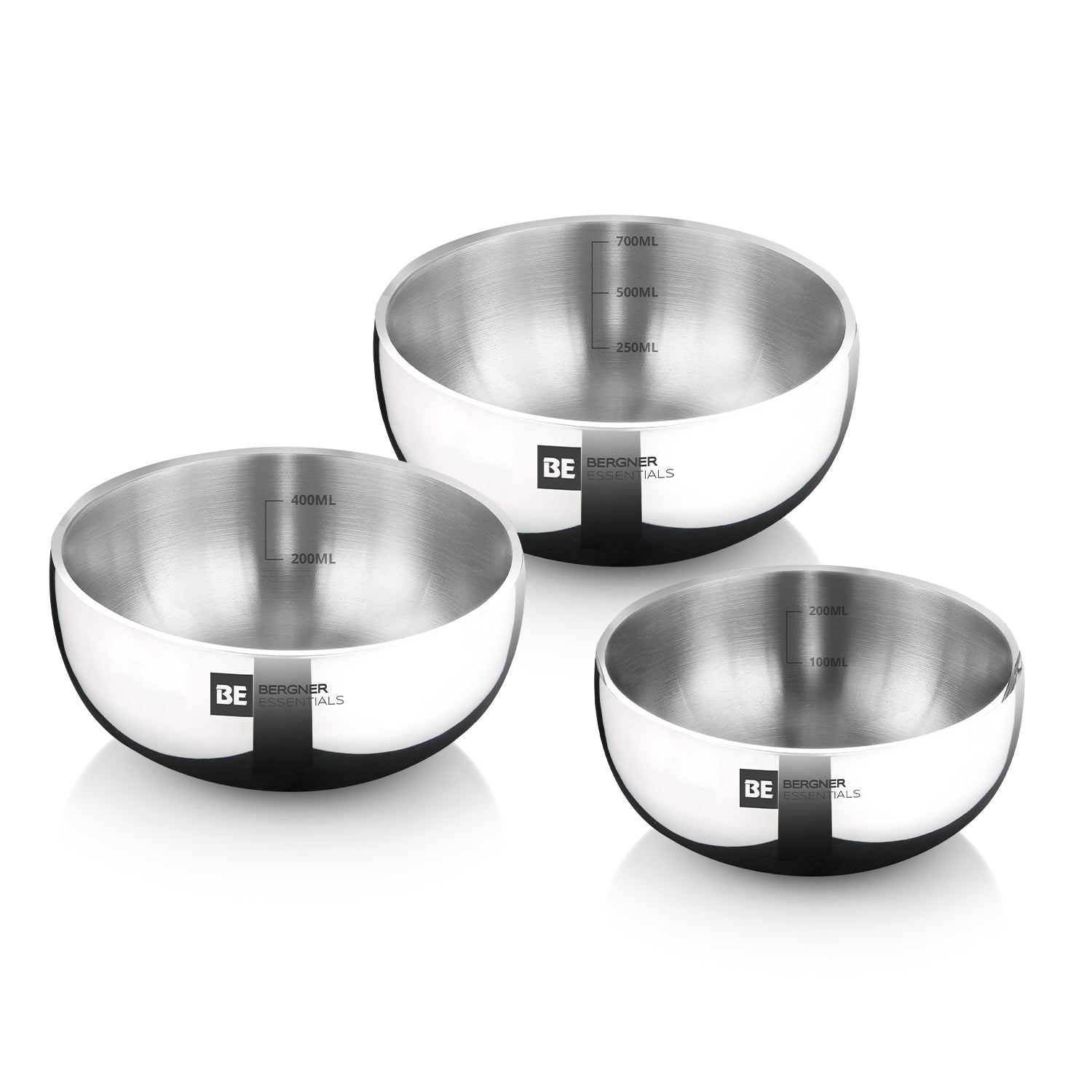 BE Essentials TriPly Stainless Steel 3 Pcs Mini Tasra Set