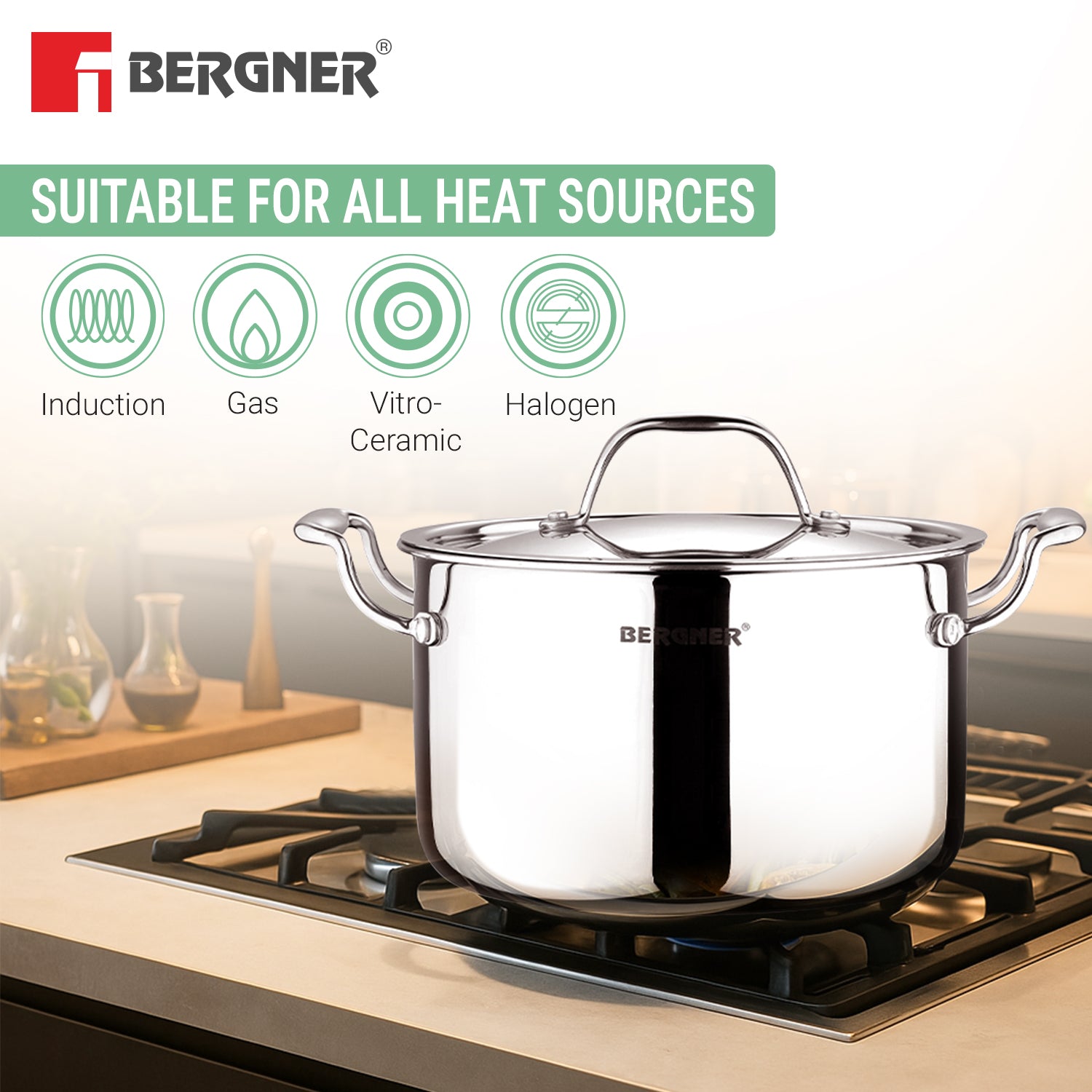 Bergner Argent Samsara Stockpot 26cm / 7.5L with Lid