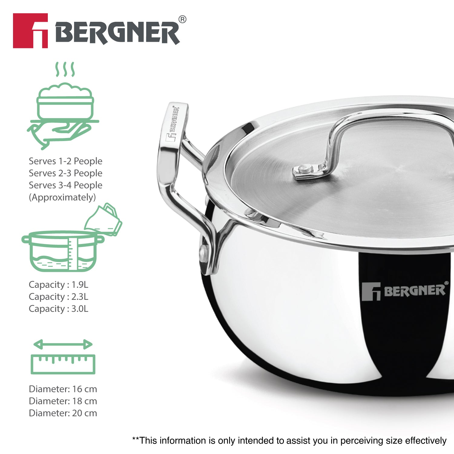 Tripro 6Pcs Belly Casserole Set Triply With Lid