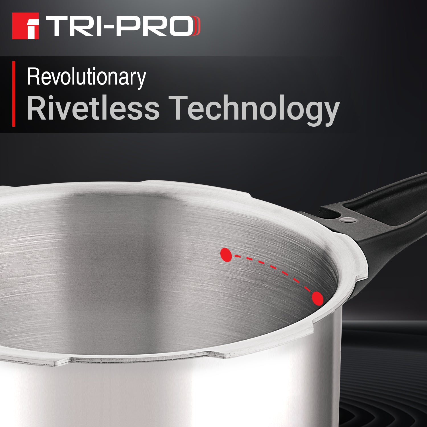 BE Essentials TriPro Tri-Ply Stainless Steel 5L Outer Lid Pressure Cooker - Induction Compatible