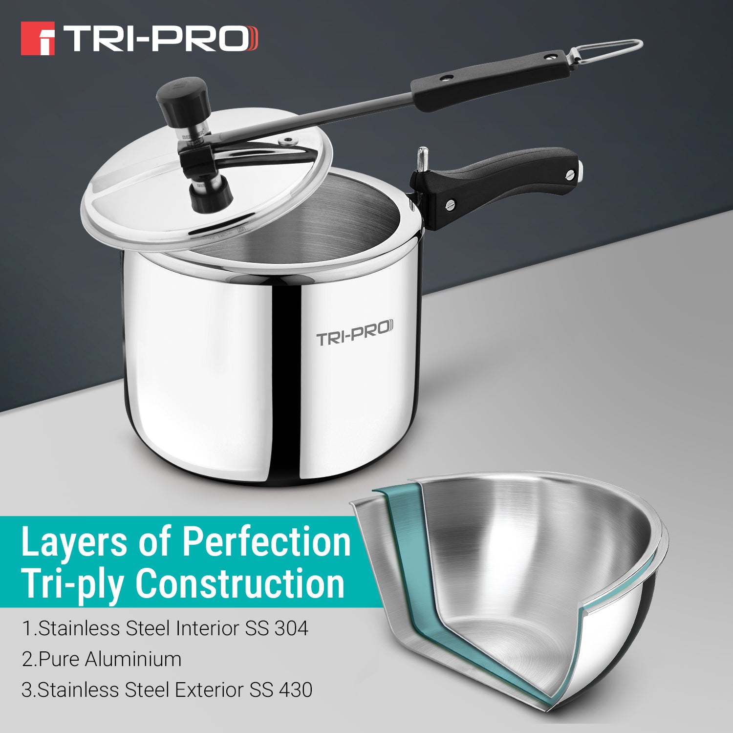 Tripro Triply 3L Inner Lid Pressure Cooker