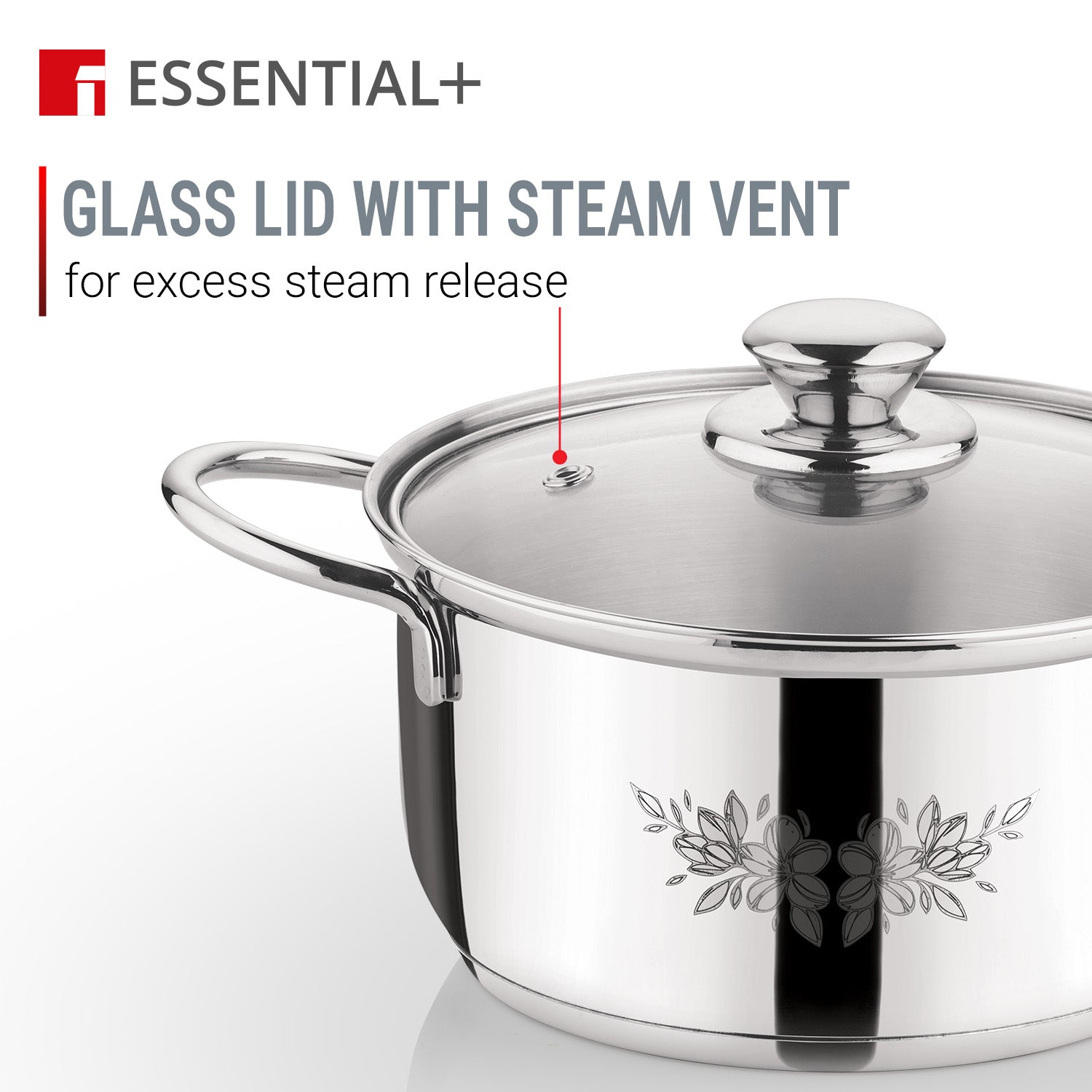 Essential Plus Stainless Steel 4 Pcs Casserole Set with Lid