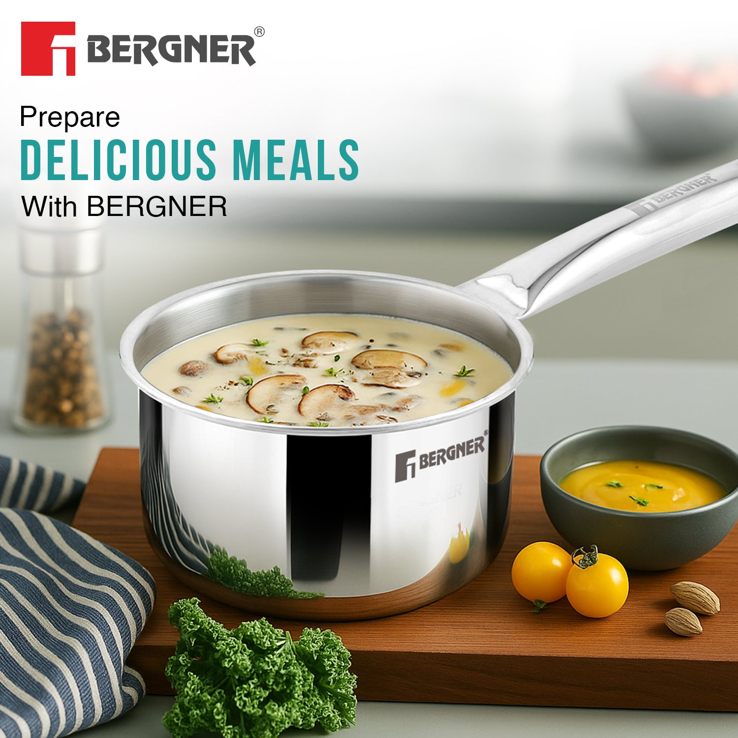 TriPro Triply Stainless Steel 3 Pcs Cookware Set - Induction Bottom