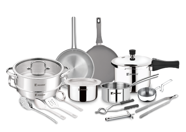 Complete Kitchen Set - 17 Pcs Triply Marriage Set