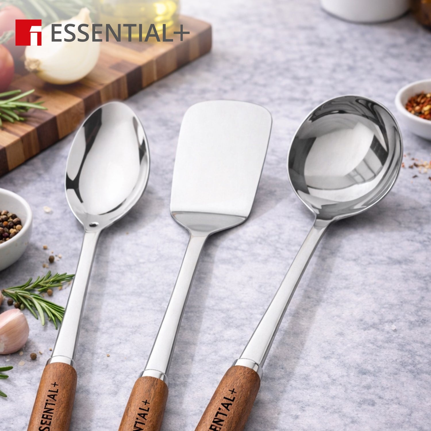 Essential Plus Stainless Steel 3 Pc Kitchen Tool Set