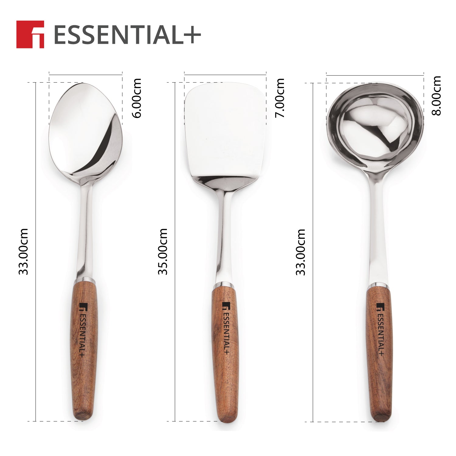 Essential Plus Stainless Steel 3 Pc Kitchen Tool Set
