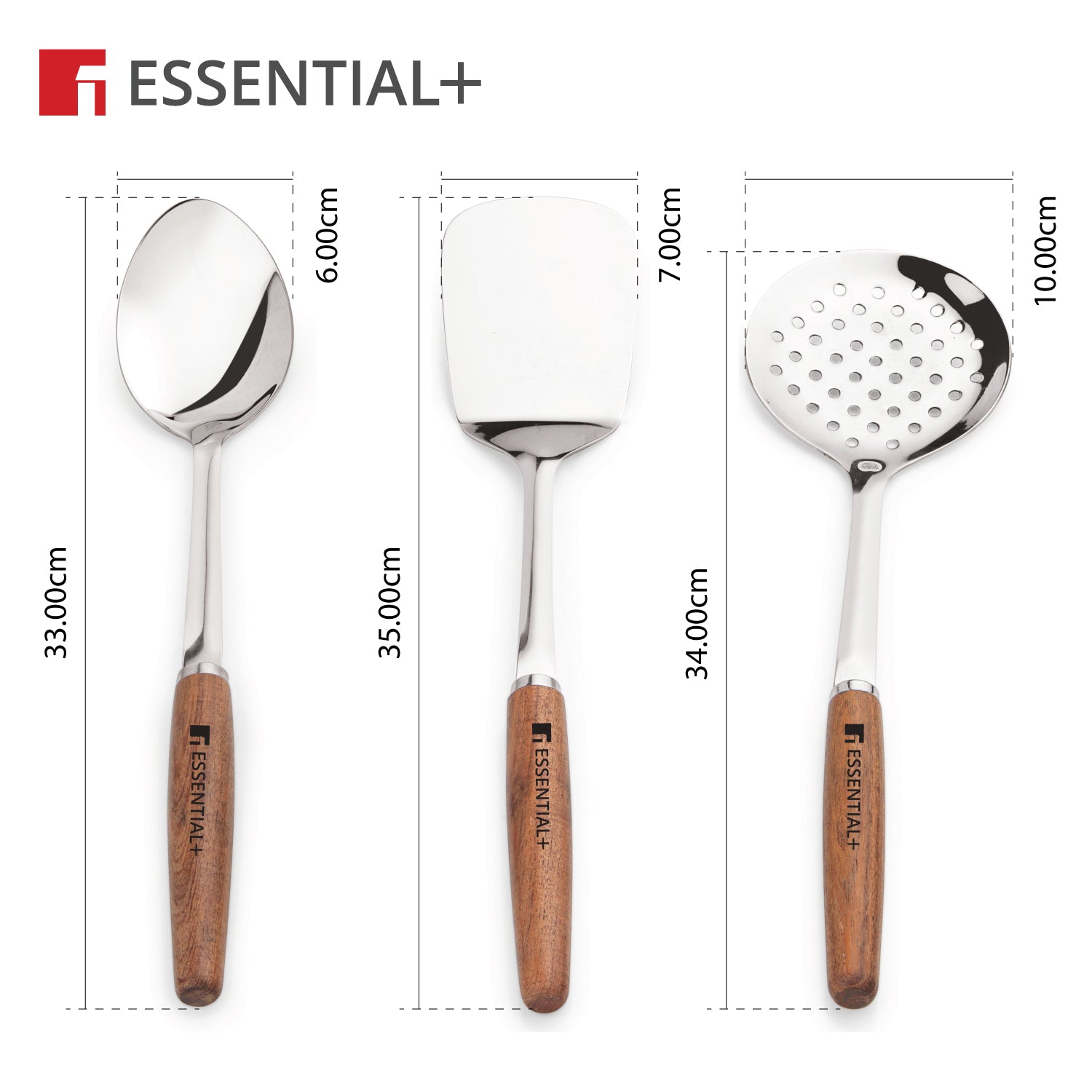Essential Plus Stainless Steel 3 Pc Kitchen Tool Set