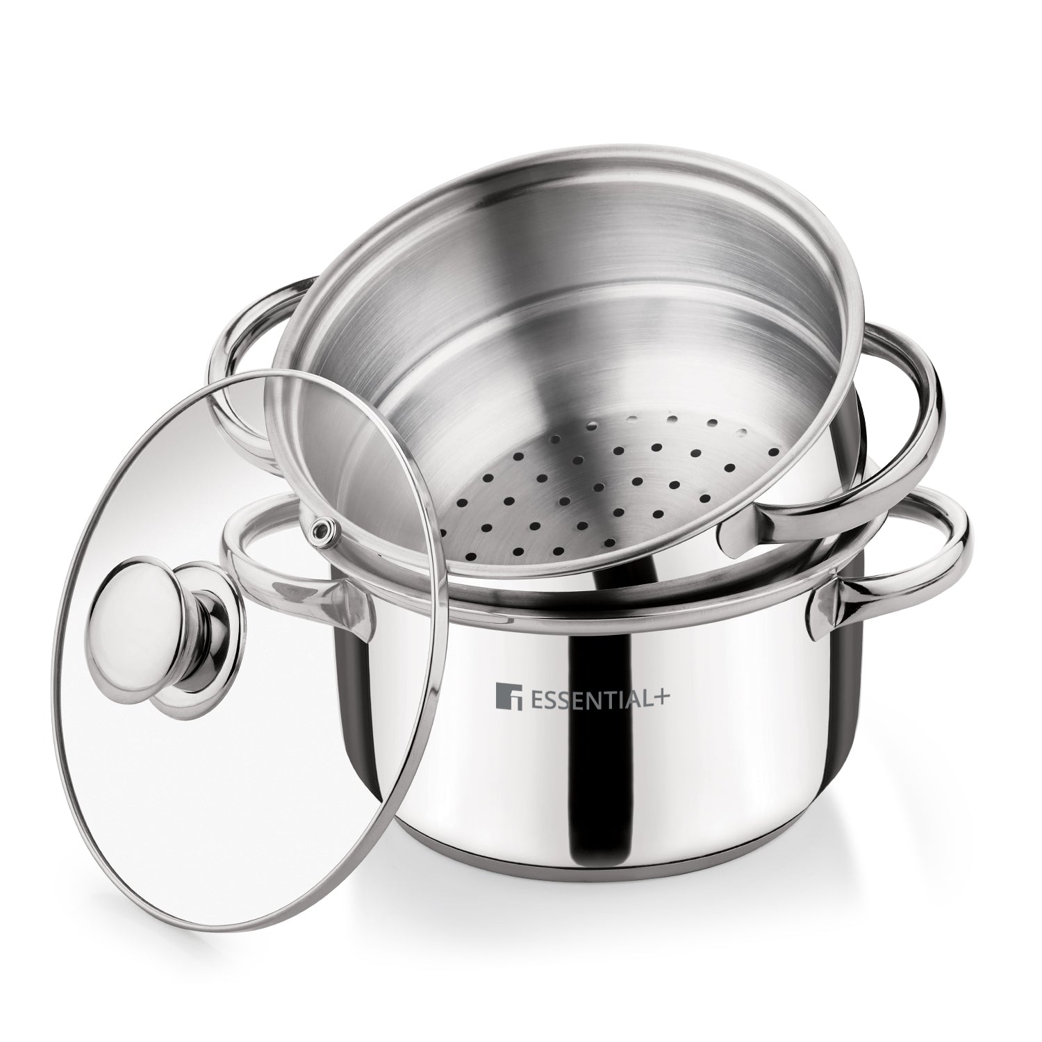 Essential Plus Stainless Steel 2 Tier Steamer (18cm Diameter)