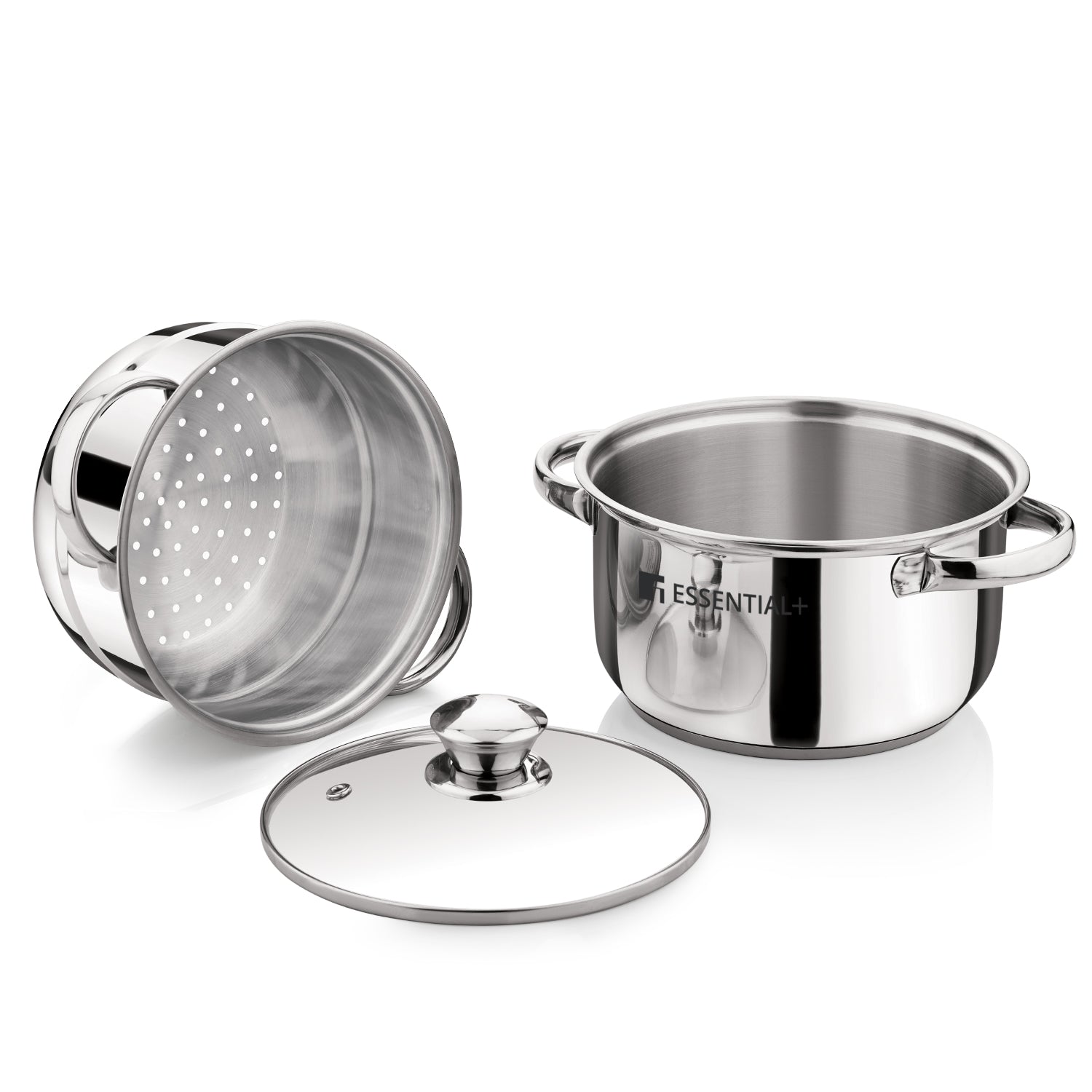 Essential Plus Stainless Steel 2 Tier Steamer (18cm Diameter)