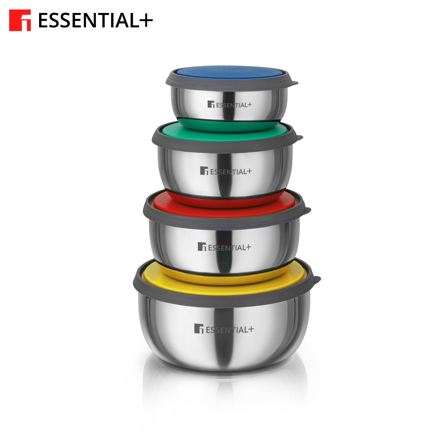 Essential Plus Stainless Steel 4 Food Containers- Oven safe without Li