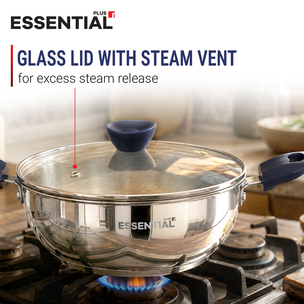 Essential Plus Stainless Steel 5 Pcs Cookware Set | Induction Compatible